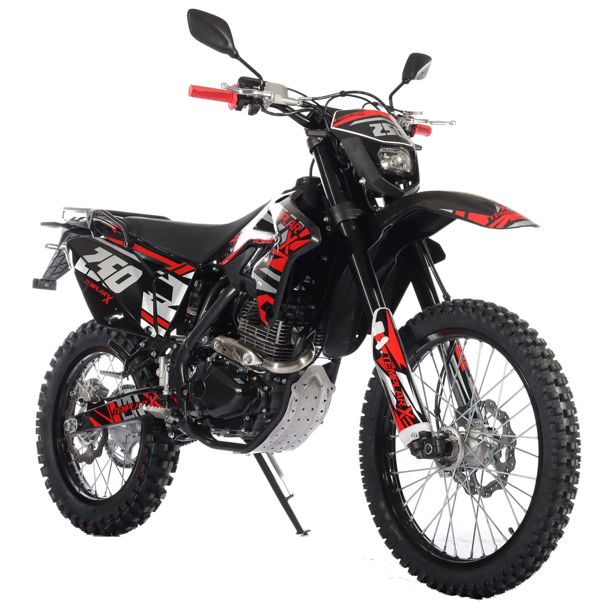 Templar X 250cc 6 Speed Dirt Bike with Zongshen Engine Pit Bike Gas Dirt Bikes Adult Pitbike, Big 21"/18" Wheels! (Red) - Image 2