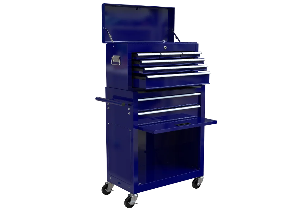 8-Drawer Rolling Tool Chest with Wheels, Removable Tool Box with Locking System, Tool Box Organizer with Hooks, Large Capacity Garage Storage Cabinet for Warehouse, Garage, Repair Shop, Orange - Image 29
