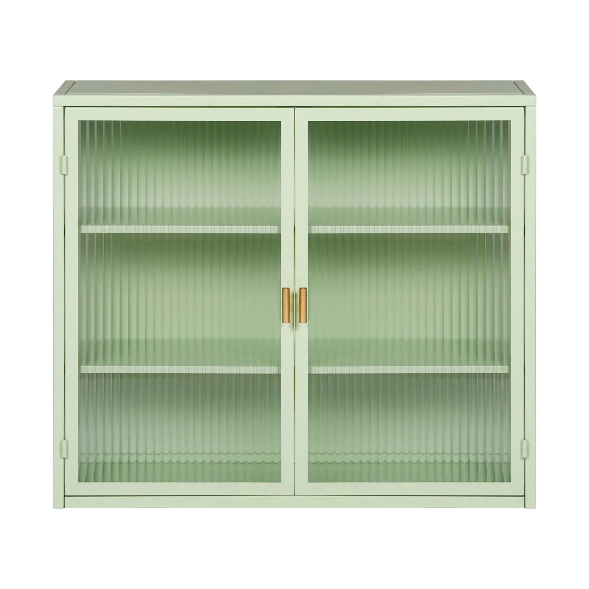 Two-door Wall Cabinet, Modern Kitchen Wall Mounted Cabinet with 2 Glass Doors, Two-tier Enclosed Storage, an Open Shelf, Towel Rack, Metal Wall Cabinet for Entryway, Living Room, Bathroom, White - Image 21