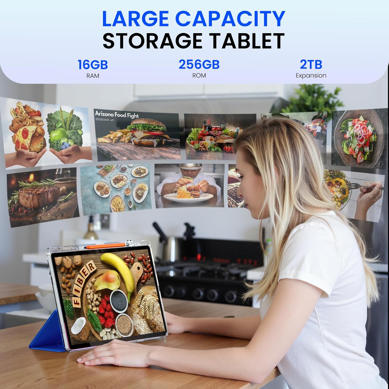 14 Inch Android Tablet, 16GB RAM 256GB Storage, 4G LTE Portable Touchscreen Tablet PC - Image 5