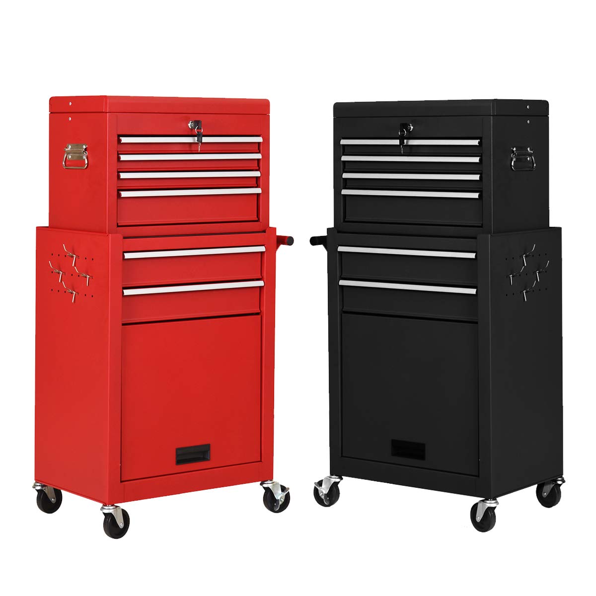 2-Piece 6-Drawer Rolling Tool Chest – Toolbox Set of 2 - Image 3