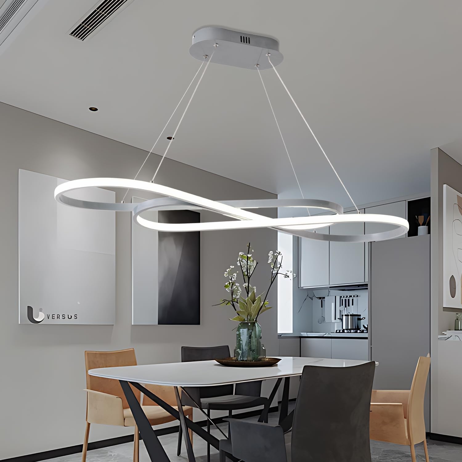 Minimalist Dimmable LED Pendant Chandelier with Remote Control - Image 9