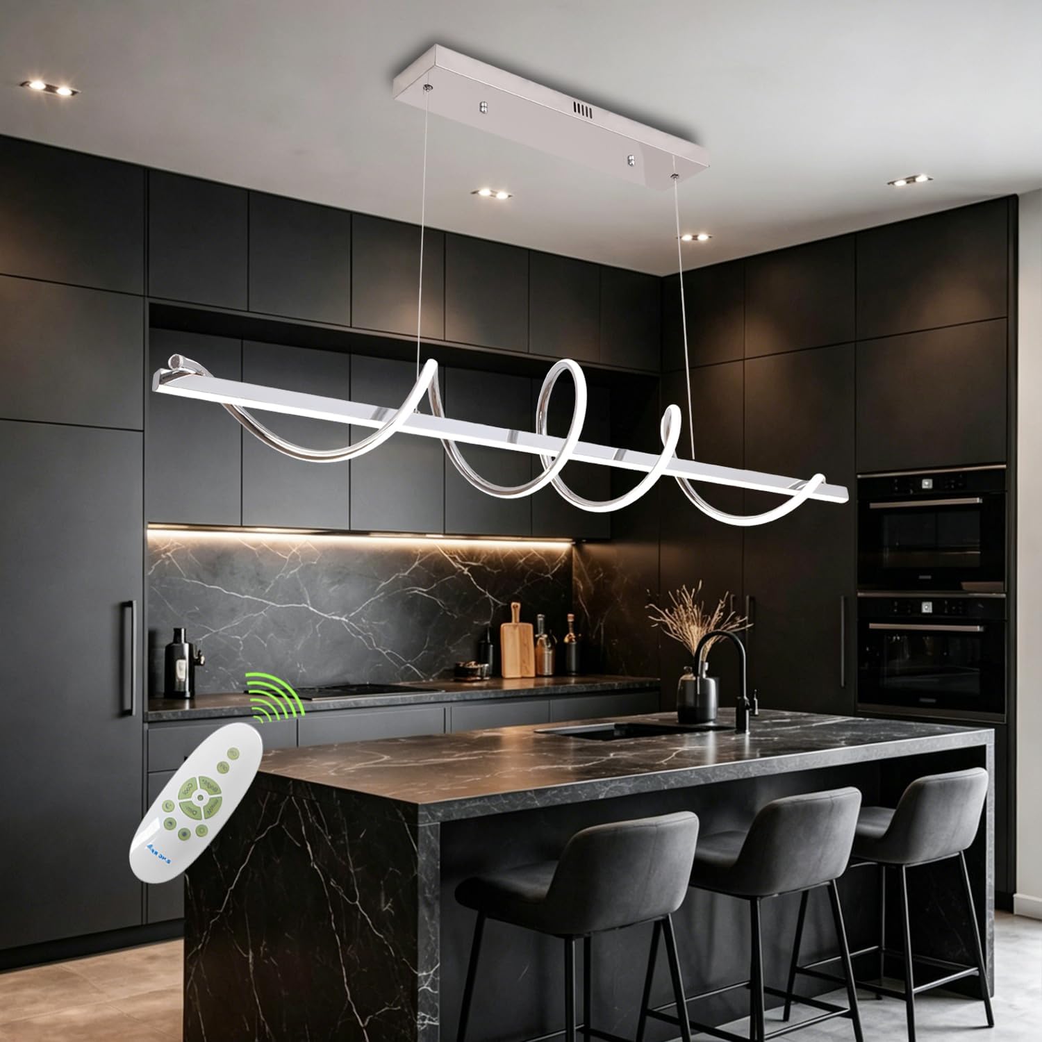 Minimalist Dimmable LED Pendant Chandelier with Remote Control - Image 7