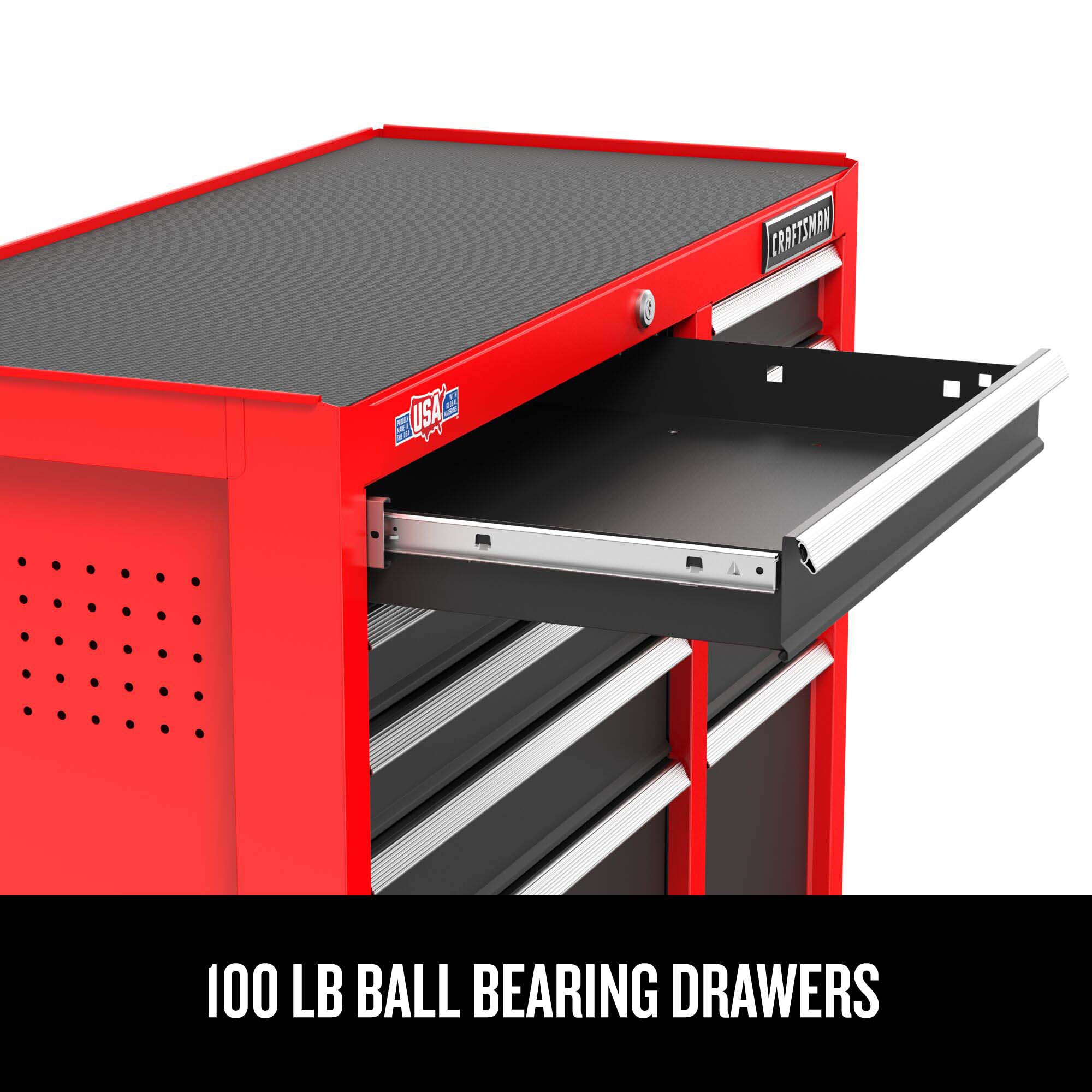 26-Inch W x 36.5-Inch H 5-Drawer Steel Rolling Tool Cabinet, Red - Image 14