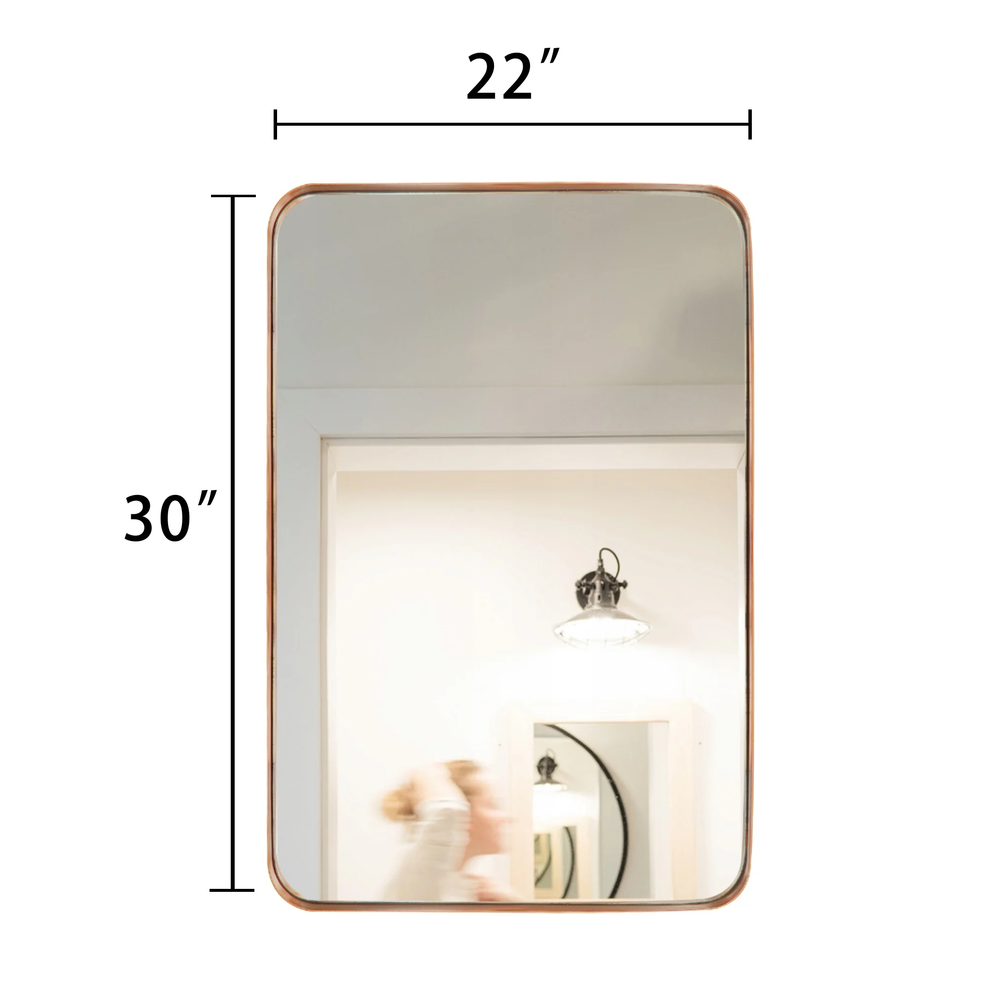Wall Mirror Vanity Mirror, Bathroom Mirror with Rounded Corners, 1 Piece - Image 50