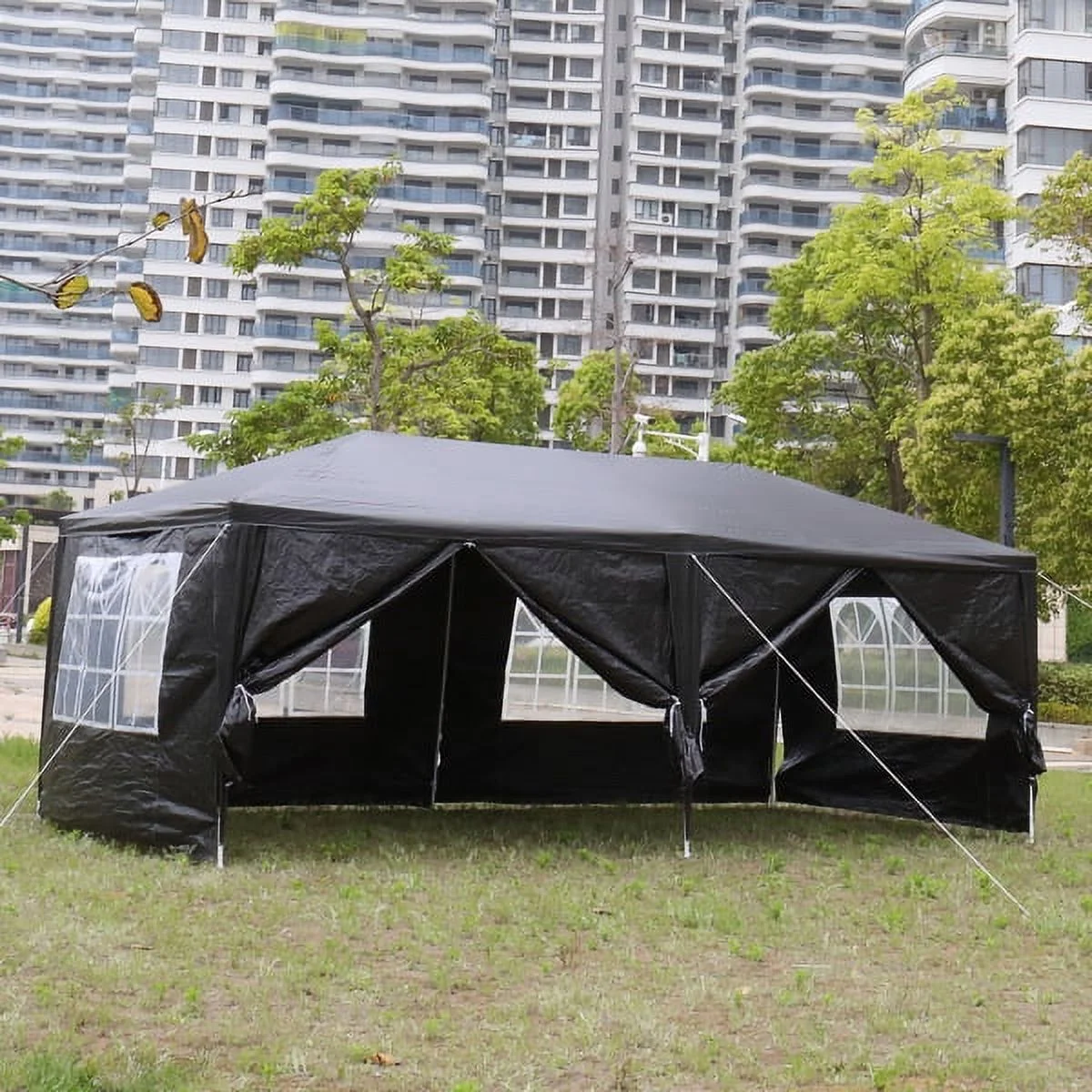 10'x20' Outdoor Party Tent with 6 Removable Sidewalls, Waterproof Canopy Patio Wedding Gazebo, Black - Image 5