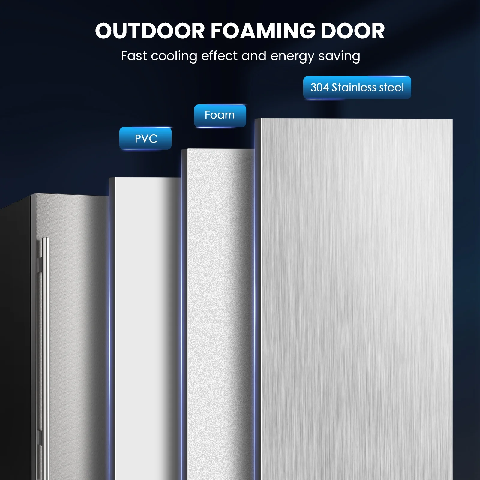 QAUSOU 24 Inch Under Counter Double Drawer Fridge, Weather Proof Stainless Steel Outdoor Beverage Refrigerator for Patio - Image 12