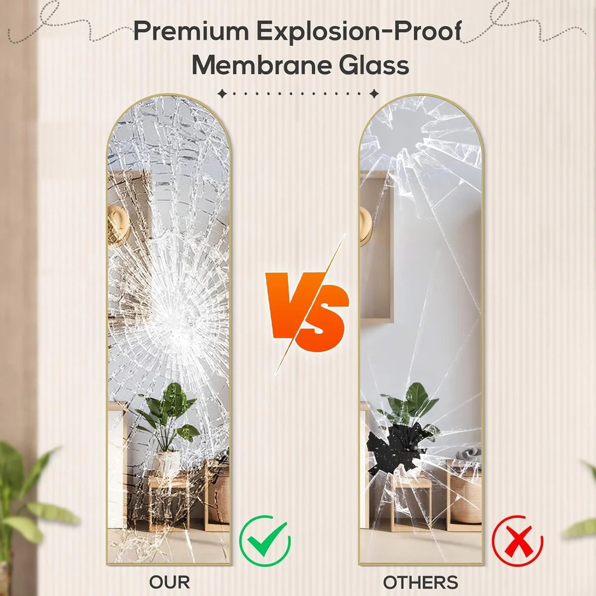 Full Length Mirror with Stand, Aluminum Alloy Frame Full Body Floor Mirror for Bedroom and Cloakroom - Image 17