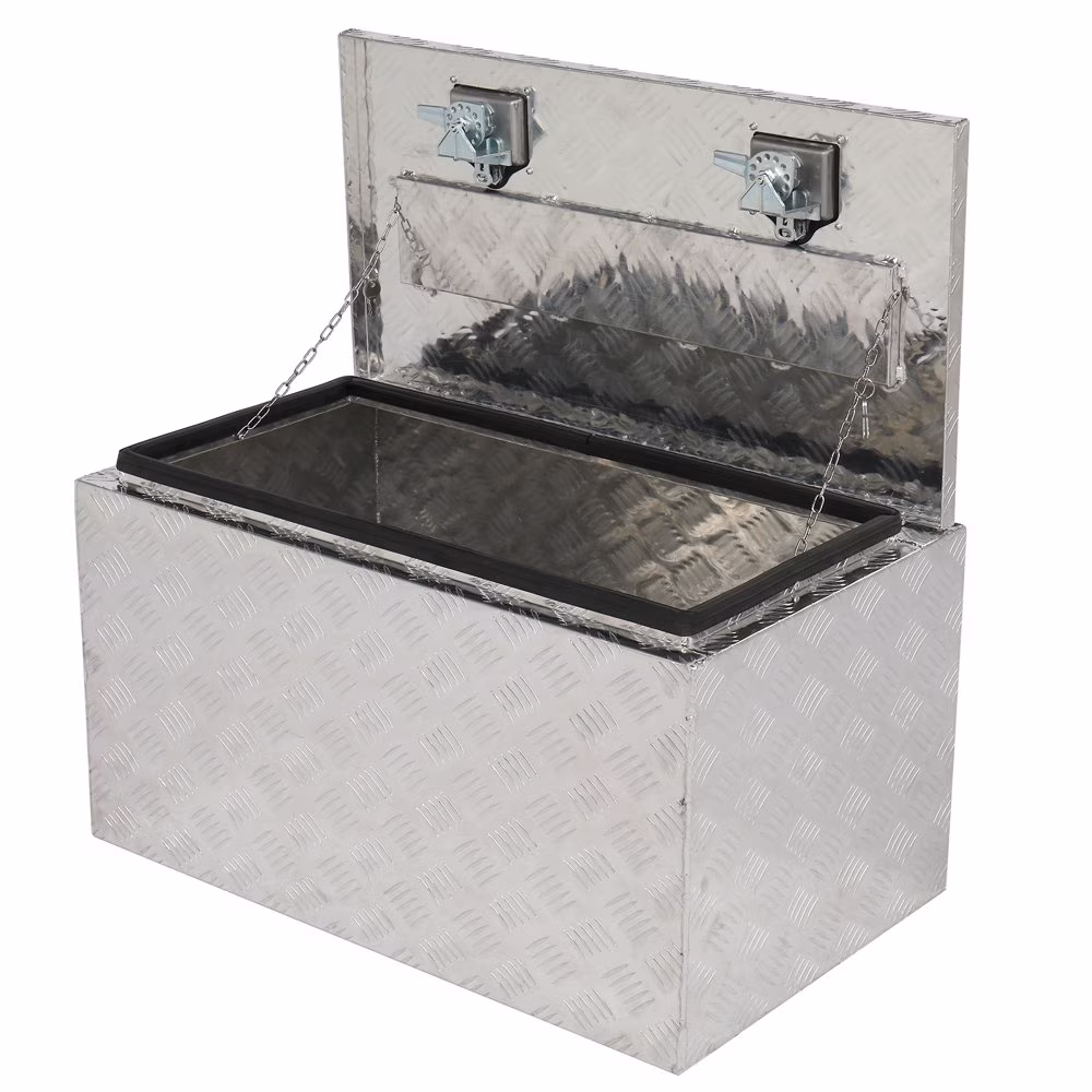 GZXS 36" Aluminum Storage Box Truck Underbody Toolbox Trailer RV Tool Heavy Duty Aluminum Tool RV ATV Trailer Storage Boxes W/Locks Keys Silver (36" x 18" x 17") - Image 5