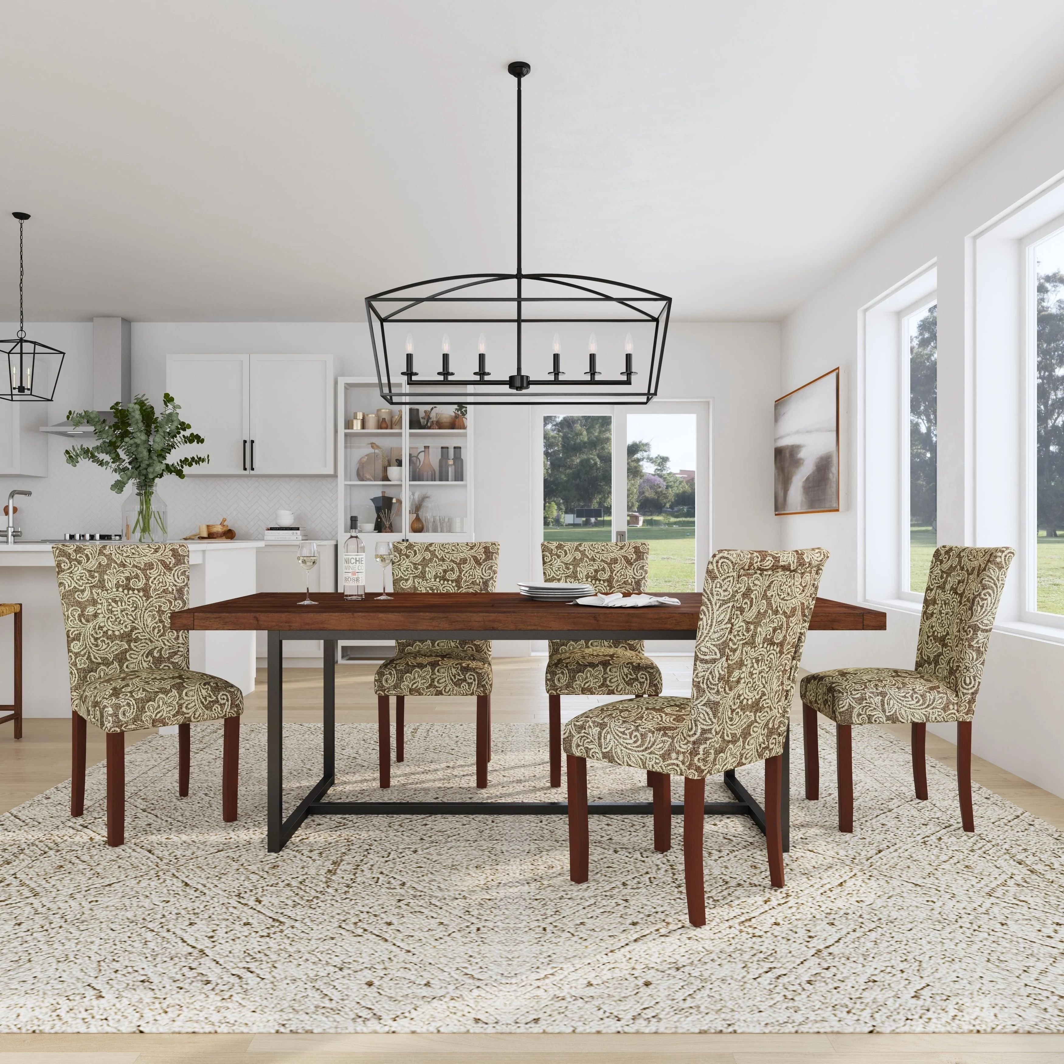 Set of 2 Upholstered Medallion Dining Chairs, Comfortable Parsons Style Chairs for Kitchen and Dining Room - Image 22