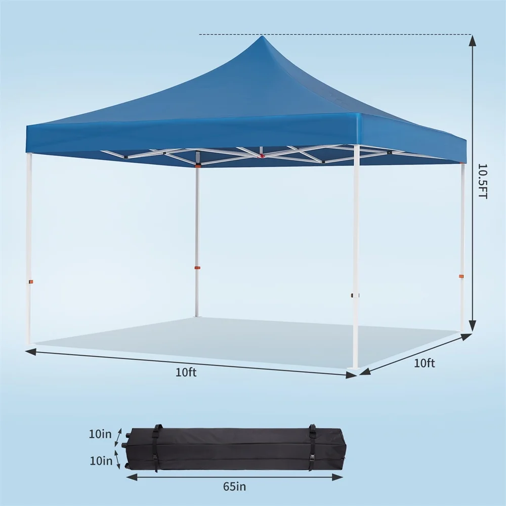 10 x 10 FT Pop Up Canopy, Heavy Duty Instant Tent with Wheeled Carry Bag, All Season Commercial Sun Shelter, Portable Canopy Shelter for Patio, Backyard, Bench, Garden - Image 9
