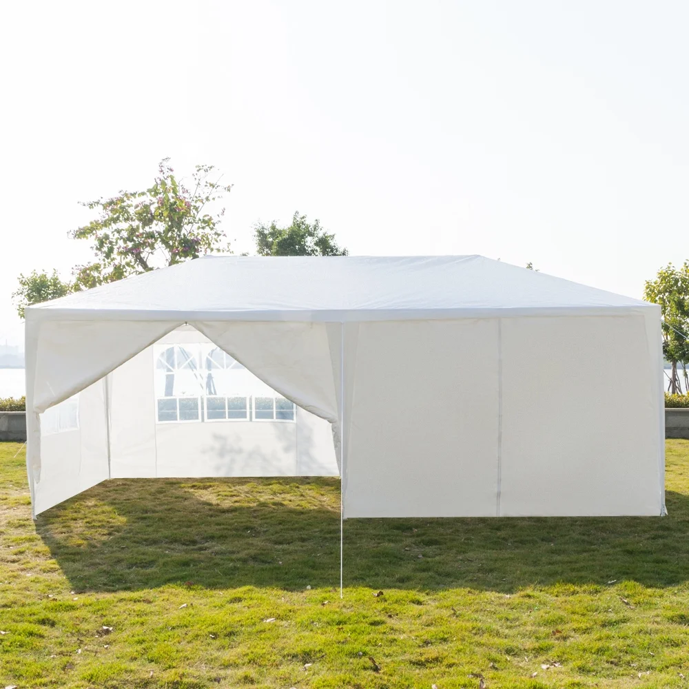 10'x20' Outdoor Party Tent with 6 Removable Sidewalls, Waterproof Canopy Patio Wedding Gazebo, White - Image 15