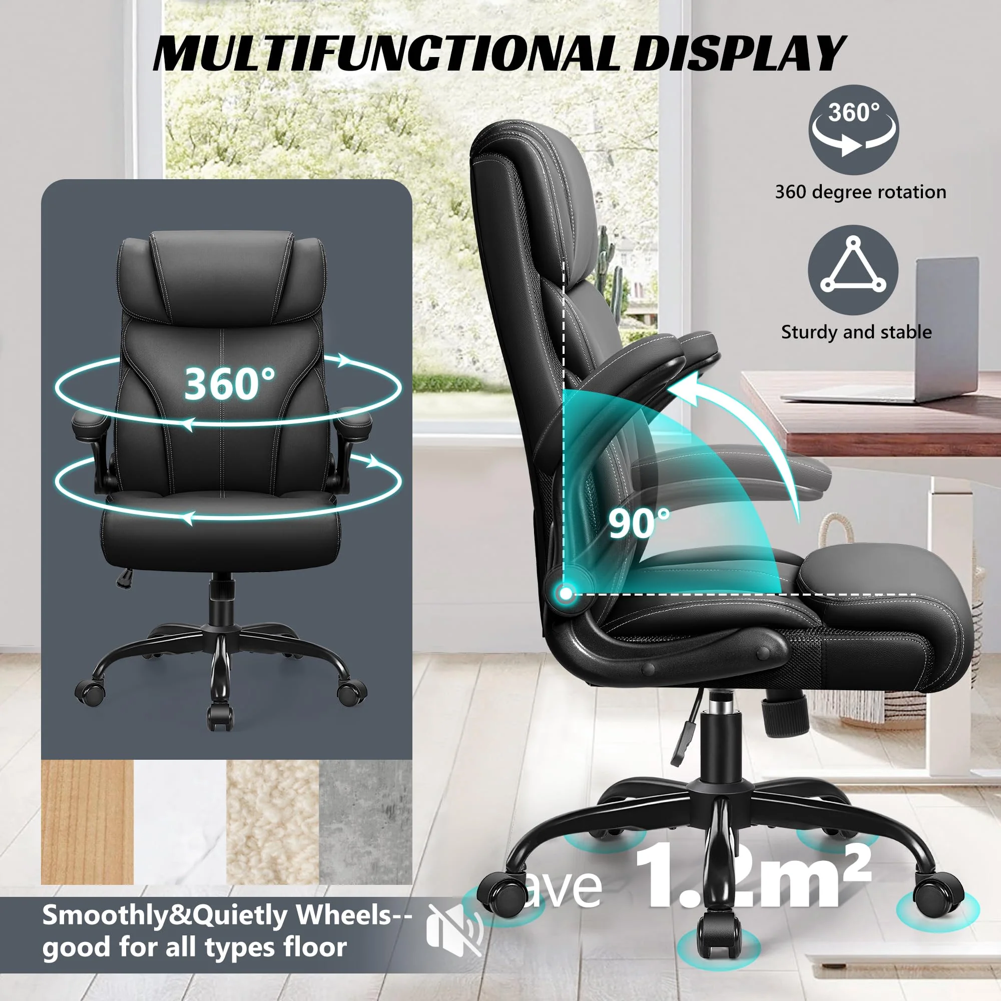 Ergonomic Big and Tall Executive Office Chair, High Back Computer Desk Chair for Home Office and Workspace - Image 7