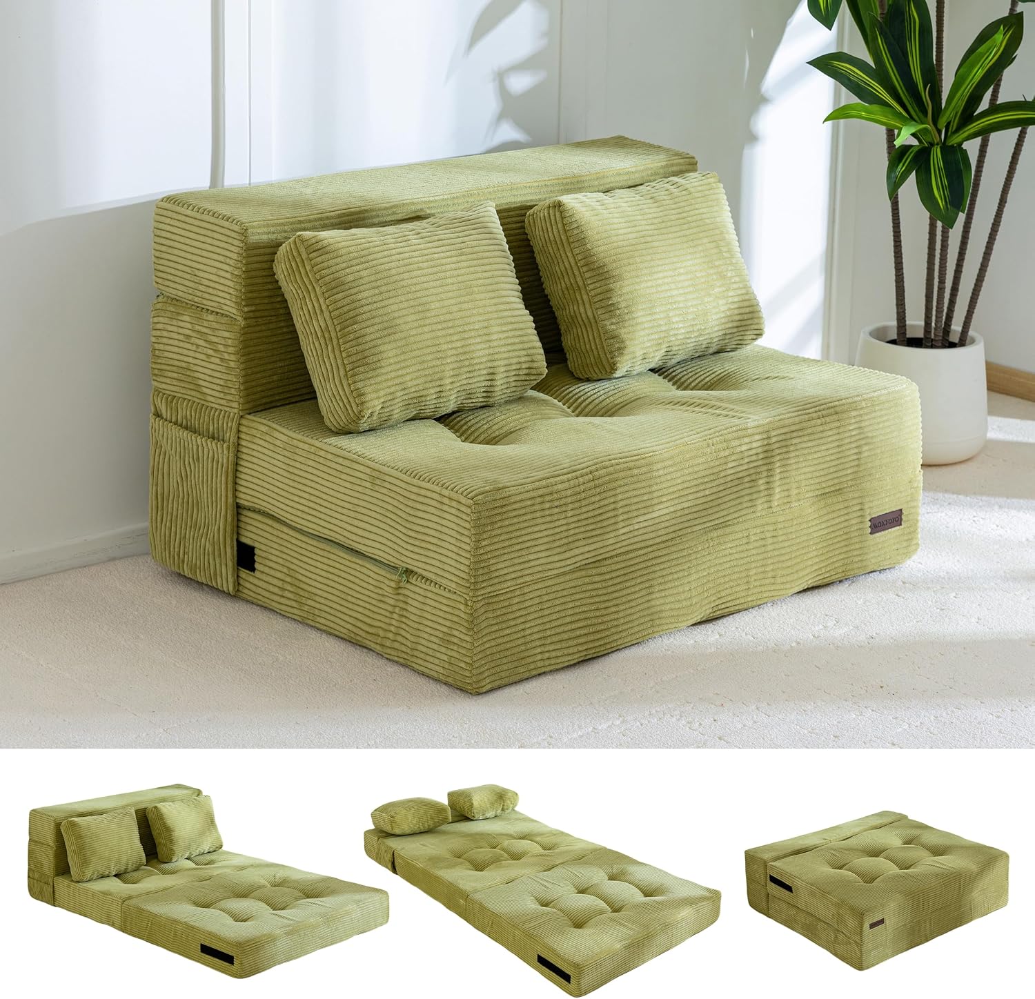 Convertible Sofa Bed, Fold Out Sofa Couch with Pillow for Adults