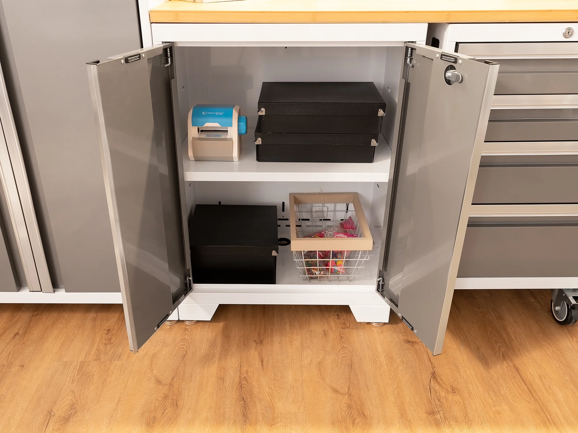 NewAge Products Bold Series Gray 10 Piece Cabinet Set, Heavy Duty 24-Gauge Steel Garage Storage System, Slatwall Included - Image 35