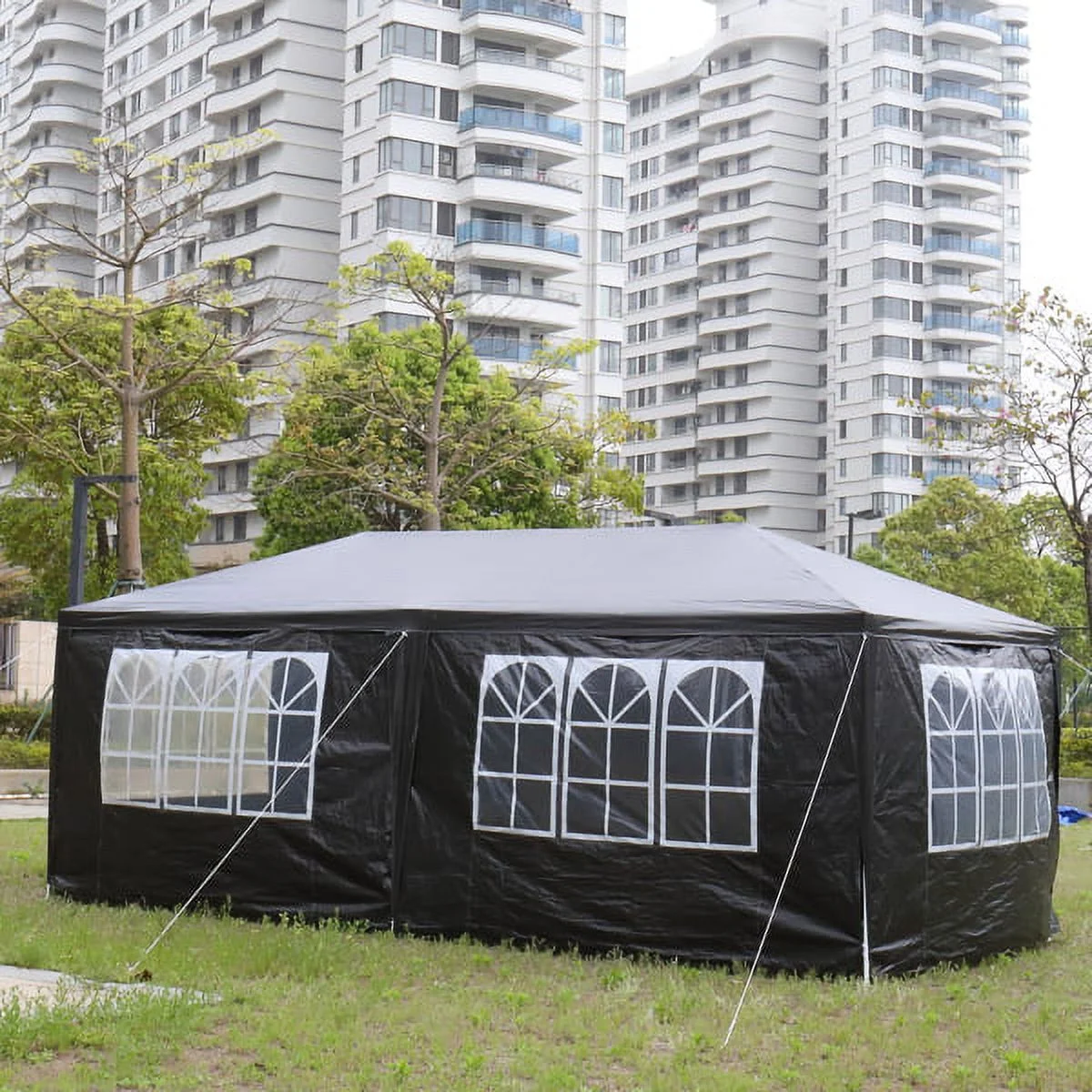10'x20' Outdoor Party Tent with 6 Removable Sidewalls, Waterproof Canopy Patio Wedding Gazebo, Black - Image 8