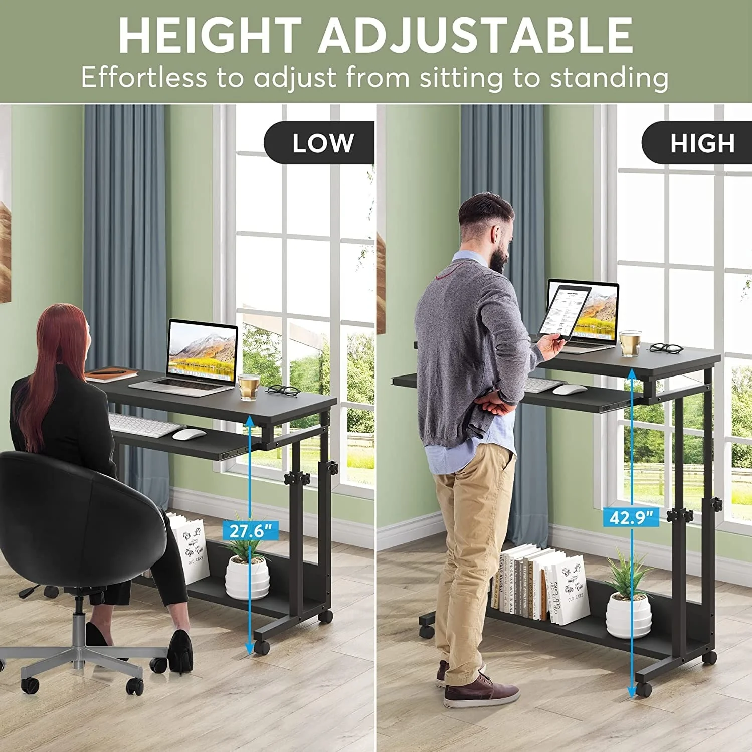 Height Adjustable Laptop Desk, Portable Sofa and Bed Table for Work and Study - Image 25