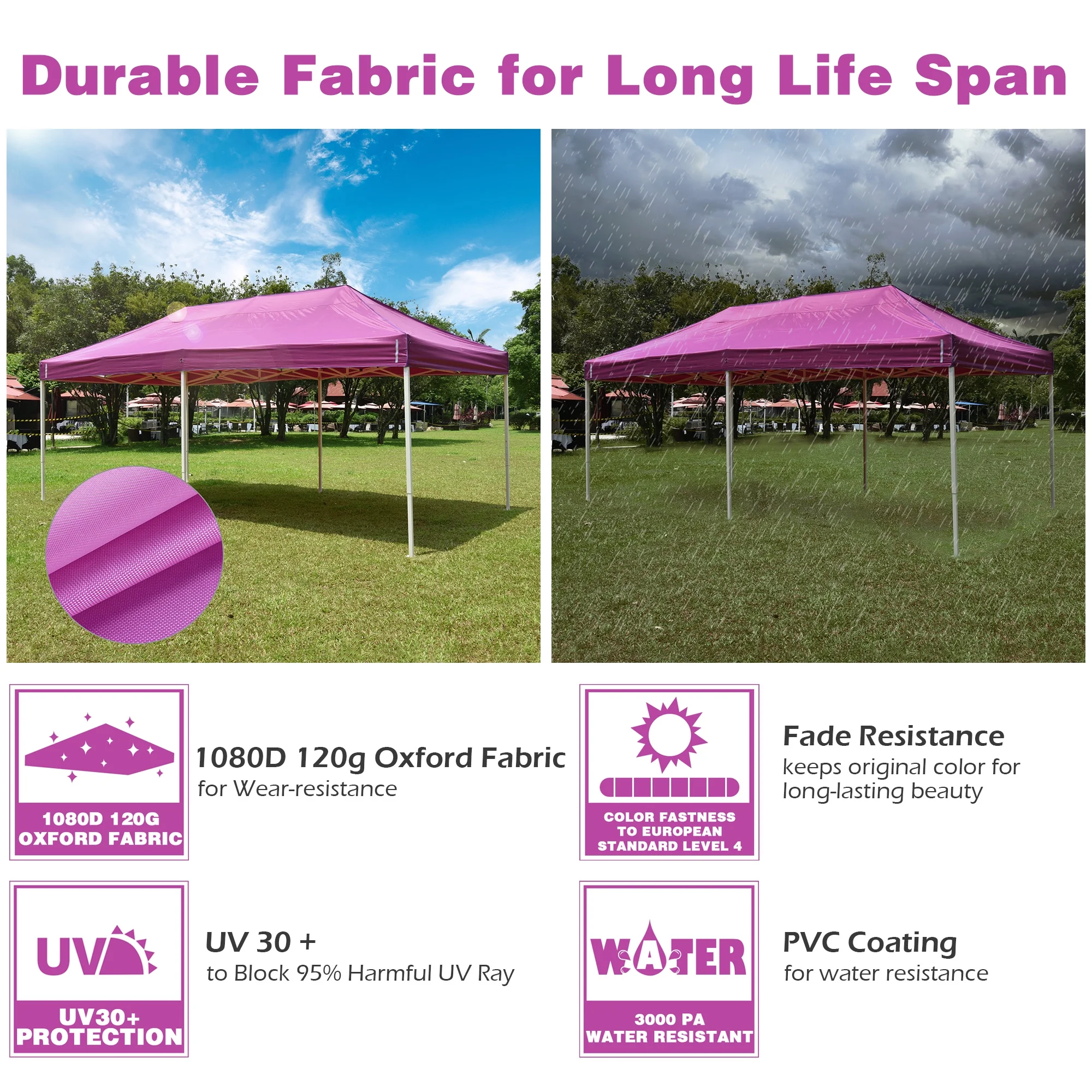 InstaHibit 10x20Ft Replacement Pop up Canopy Top Sunshade Cover Outdoor Patio - Image 50