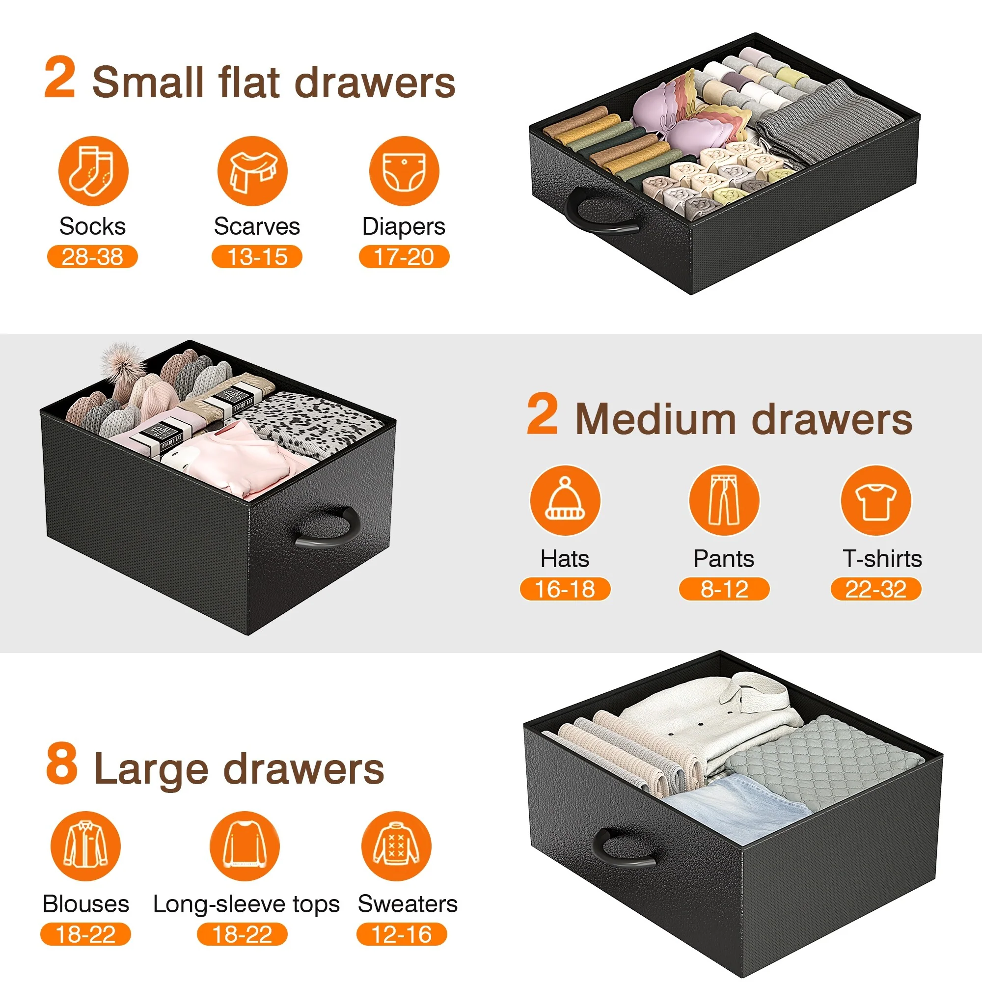 12 Drawer Fabric Dresser, Tall Bedroom Chest of Drawers with Storage - Image 8
