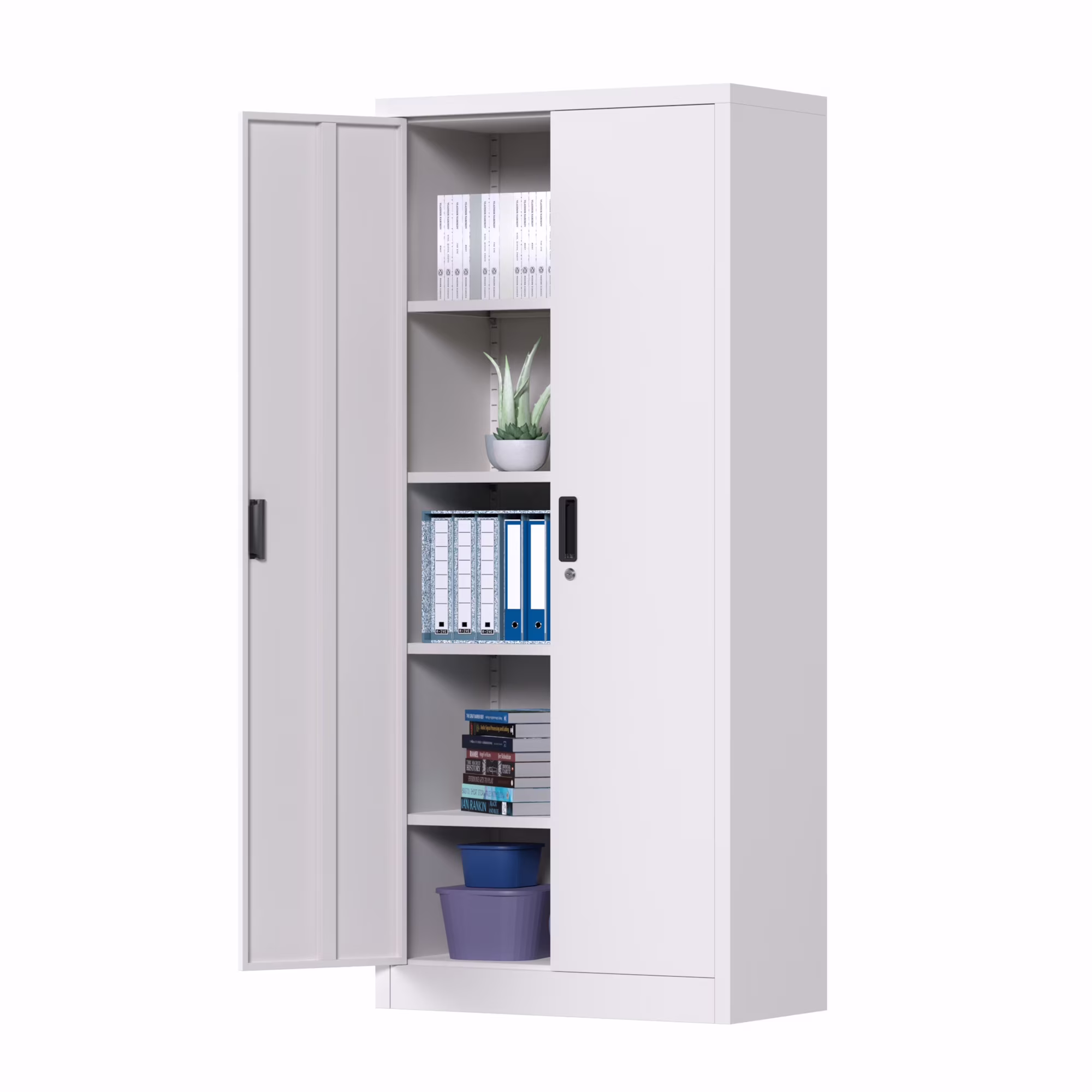 GAEANET 2 Door Metal Storage Cabinet with 5 Adjustable Shelves &Pegboard, 71" H-32" W-16" D Locking Steel Garage Cabinet, for Garage,Office,Home,Gym,School, File Cabinet,Assembly Required, Black - Image 11
