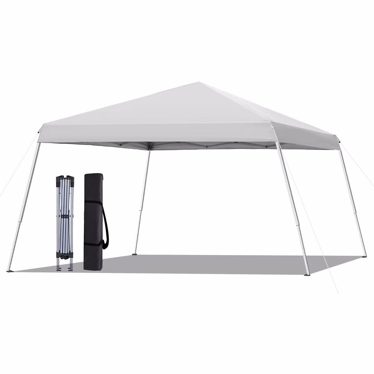 10x10 Pop Up Canopy Tent With Durable Silver Coated Cover And Adjustable Slant Legs, Easy Setup Outdoor Patio Instant Sun Shelter - Blue, Included 1 x Storage Carry Bag, 4 x Guylines, 8 x Stakes - Image 3