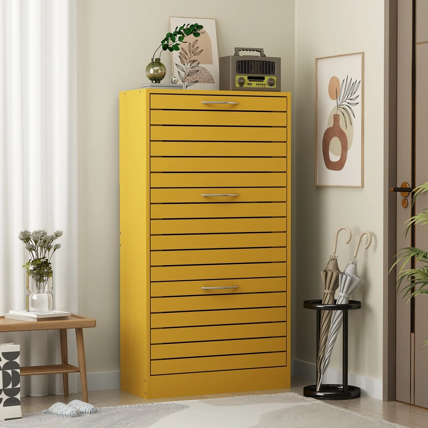 Modern Shoe Storage Cabinet for Entryway and Hallway, Space-Saving Shoe Organizer - Image 3