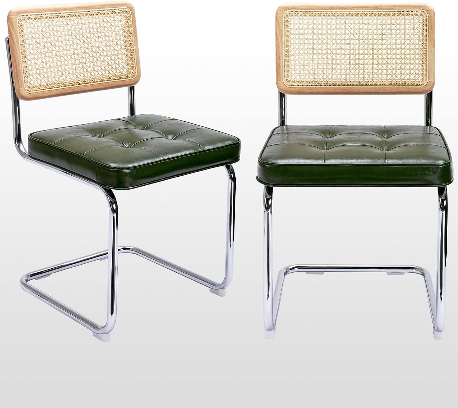 Natural Rattan Dining Chairs Set of 2, Modern Cesca Kitchen Chair - Image 13