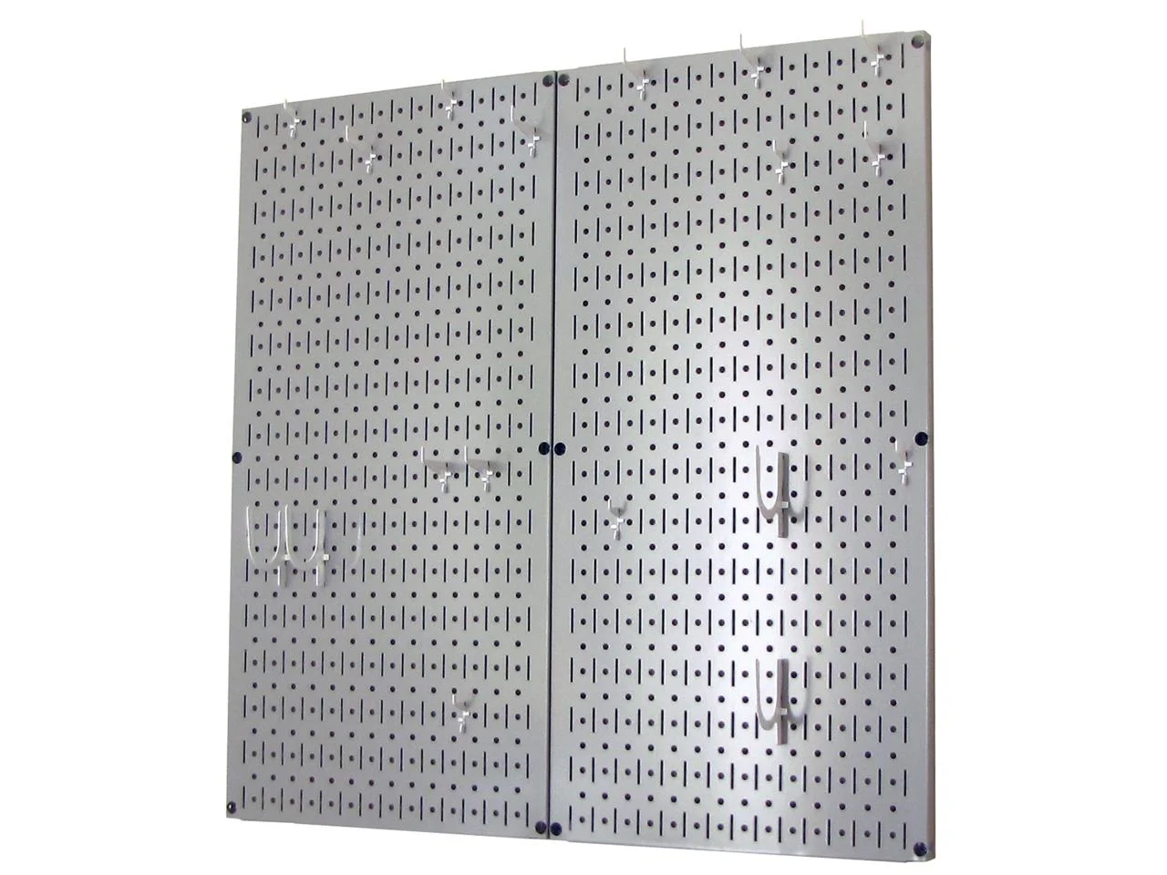 Wall Control Kitchen Pegboard Organizer Pots and Pans Pegboard Pack Storage and Organization Kit with Gray Pegboard and White Accessories - Image 2