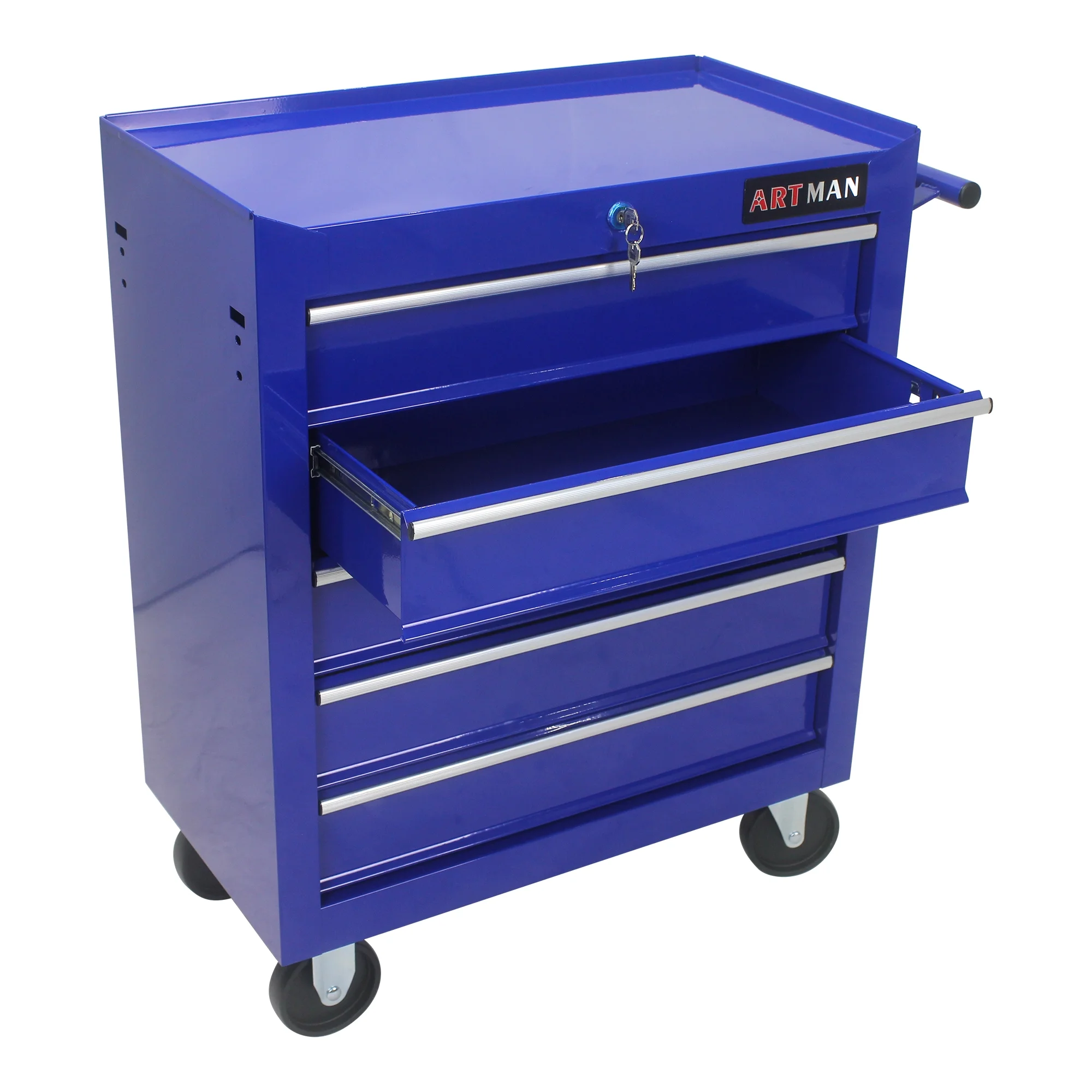 NIGSQJB 5 Large Drawers Tool Cart on Wheels, 29.9"H Rolling Tool Chest Tool Storage Box, Drawers Rolling Tool Trolley Organizer Tool Case for Garage, Warehouse, Workshop and Repair Shop, Blue - Image 11