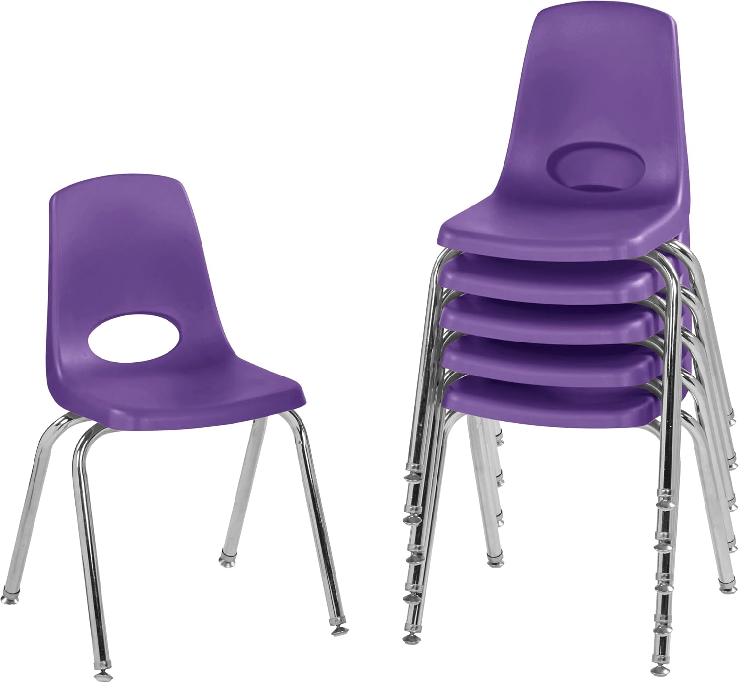 10" School Stack Chair with Swivel Glides, Purple, 6-Pack - Image 74