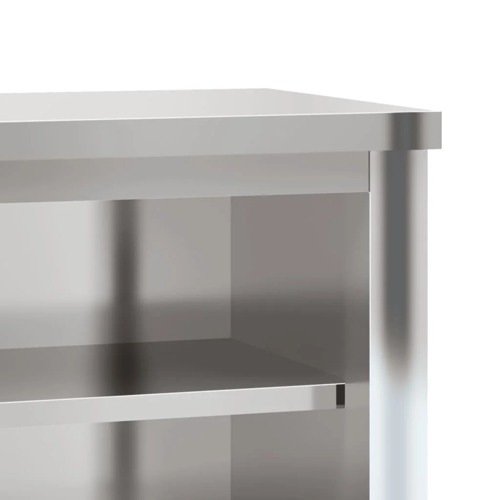 vidaXL Kitchen Wall Cabinet with Shelf Storage Restaurant Stainless Steel - Image 14