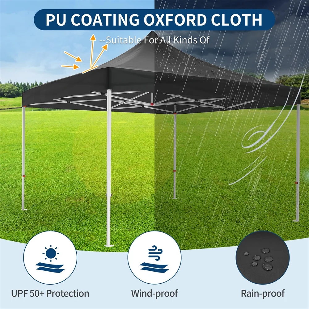 10 x 10 FT Pop Up Canopy, Heavy Duty Instant Tent with Wheeled Carry Bag, All Season Commercial Sun Shelter, Portable Canopy Shelter for Patio, Backyard, Bench, Garden - Image 6