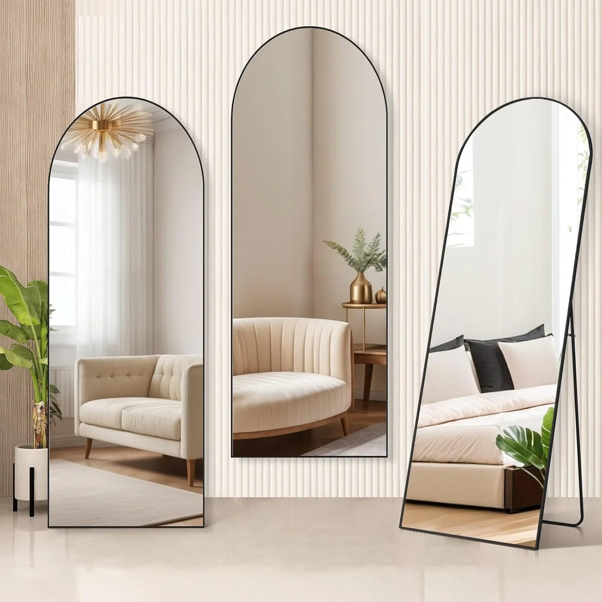 Full Length Mirror with Stand, Aluminum Alloy Frame Full Body Floor Mirror for Bedroom and Cloakroom - Image 4