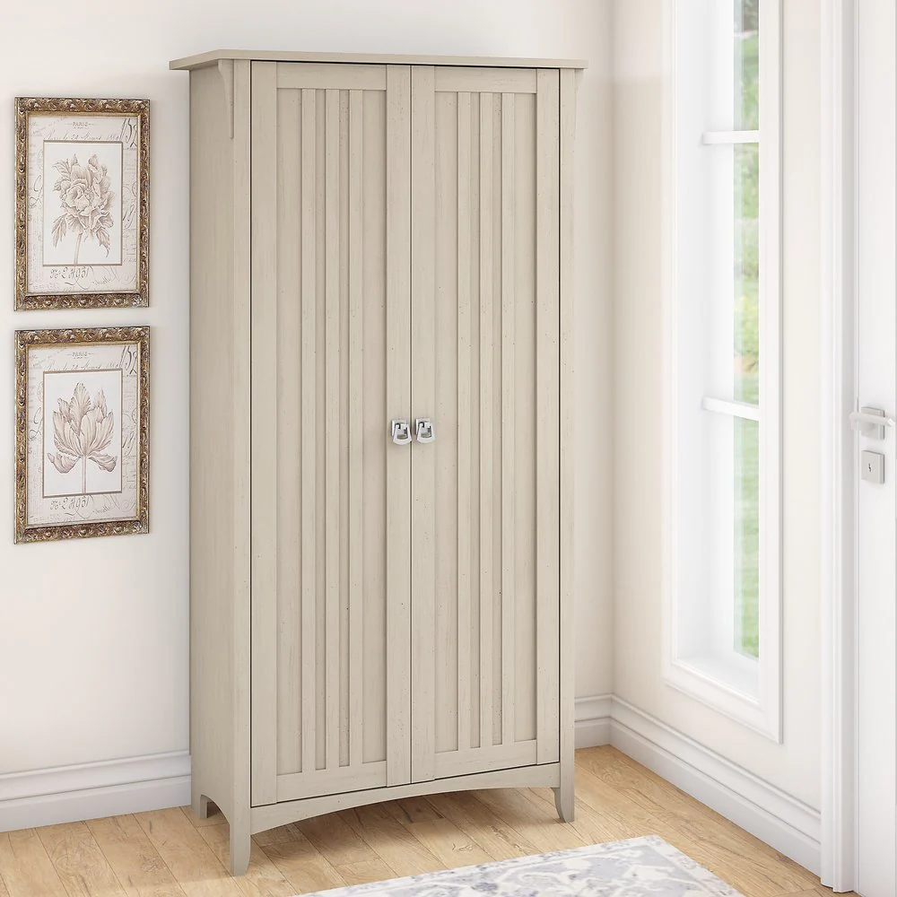 Tall Storage Cabinet with Doors, Freestanding Shelving Organizer with Adjustable Shelves for Home, Office and Living Room - Image 2