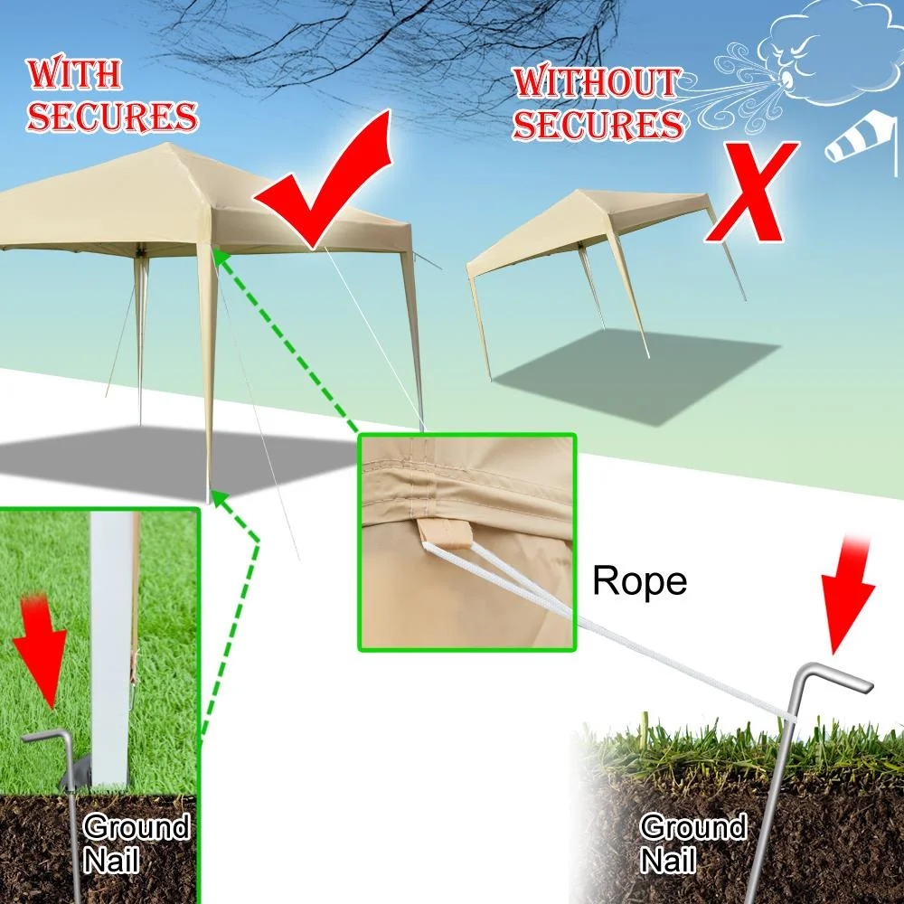 SalonMore Ez Pop Up Canopy Tent Outdoor Folding Patio Gazebo Shade 10'x10' Yellow - Image 5