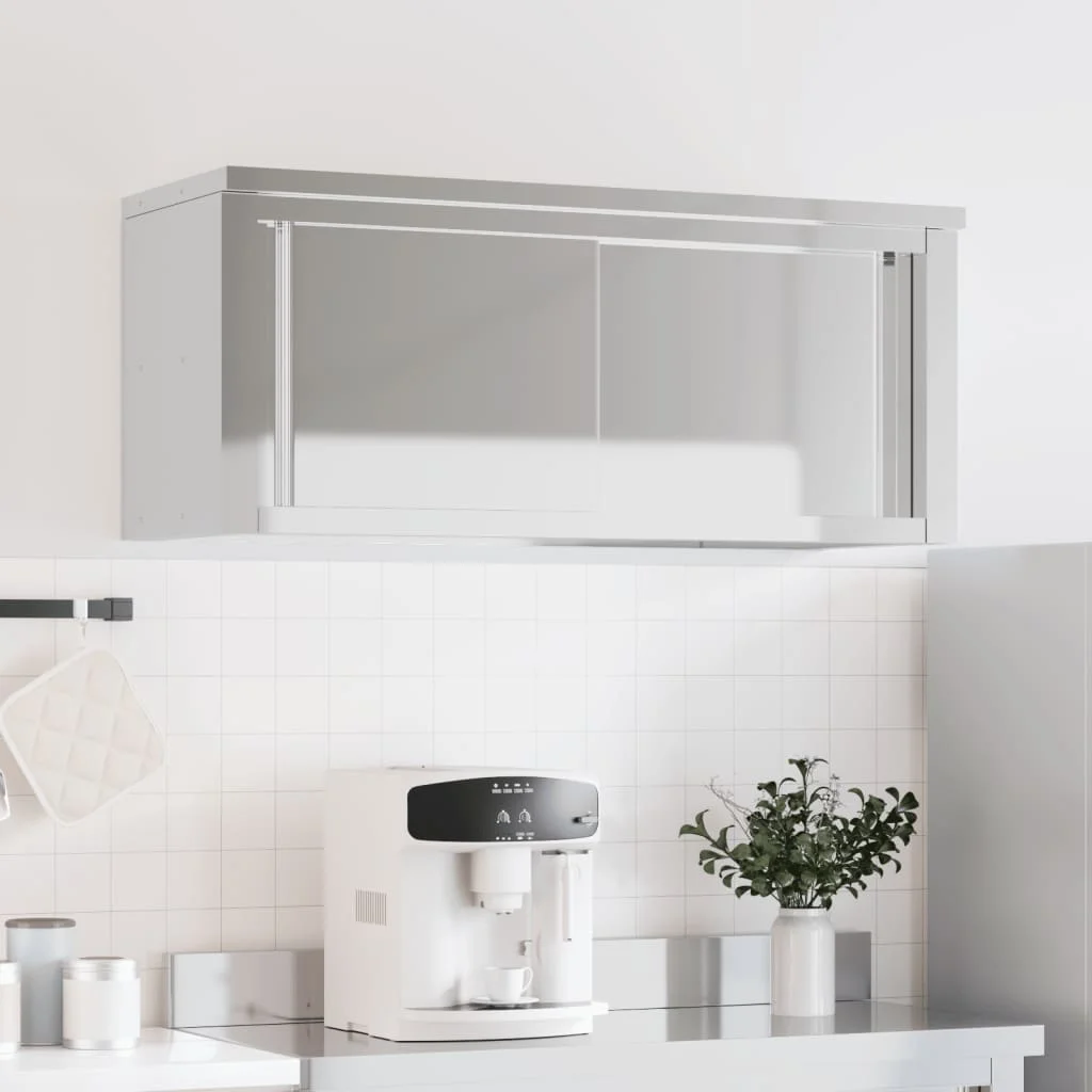 vidaXL Kitchen Wall Cabinet with Shelf Storage Restaurant Stainless Steel - Image 53