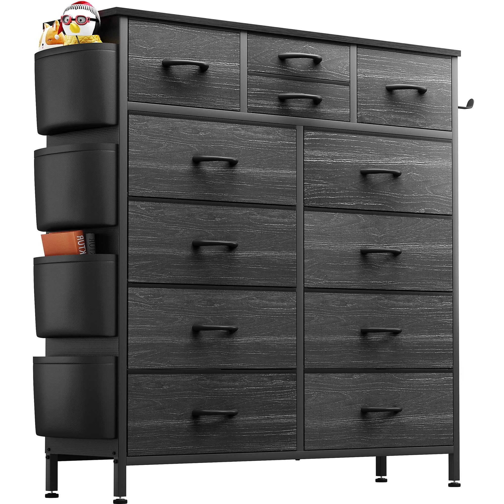 12 Drawer Fabric Dresser, Tall Bedroom Chest of Drawers with Storage - Image 30