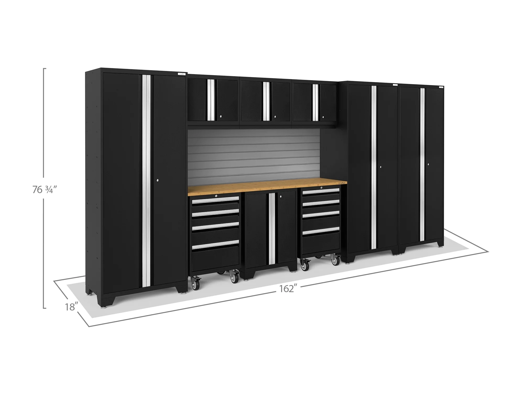 NewAge Products Bold Series Gray 10 Piece Cabinet Set, Heavy Duty 24-Gauge Steel Garage Storage System, Slatwall Included - Image 50