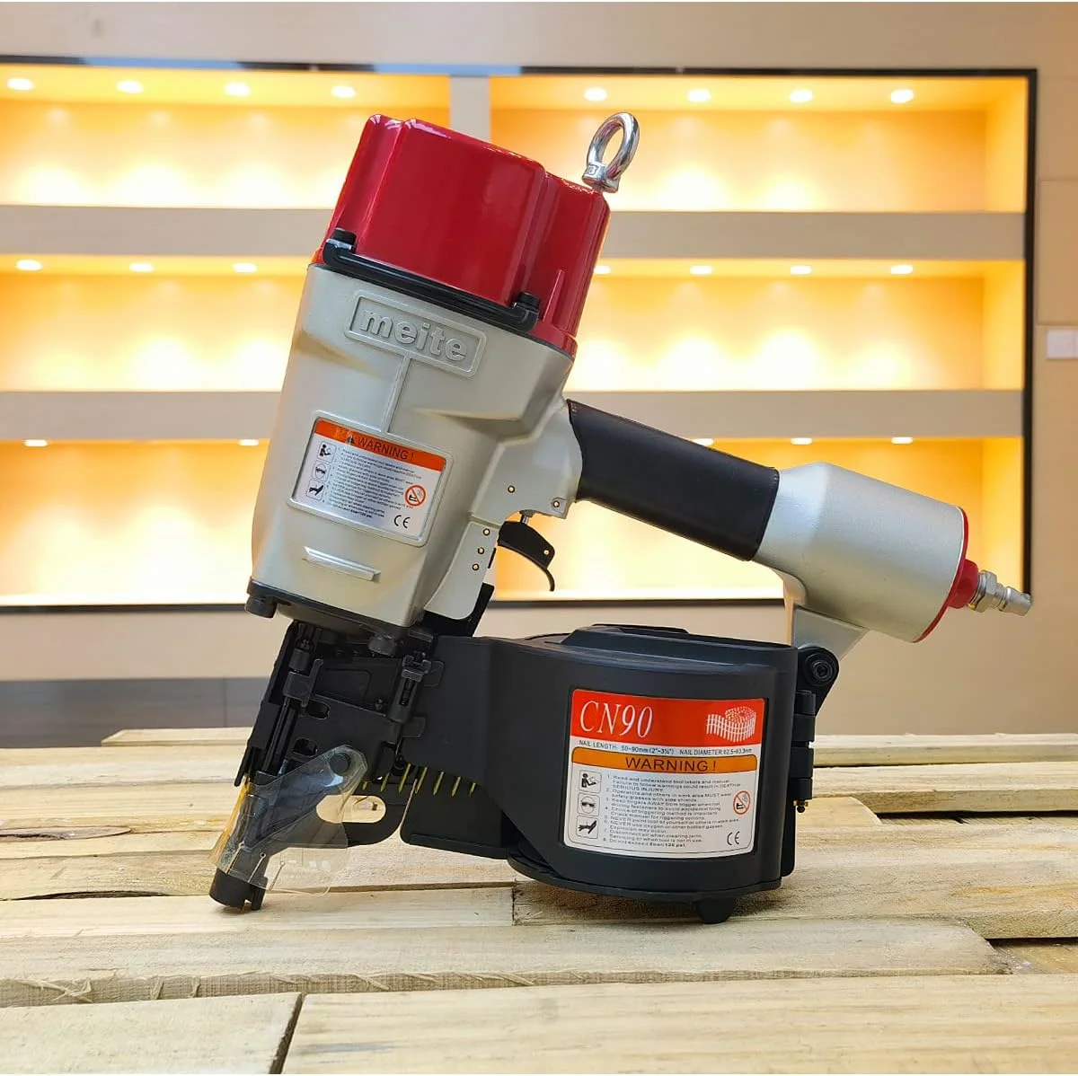 MEITE CN90 Industrial Coil Siding Nailer 15 Degree 2-1/4" to 3-1/2" Pneumatic Coil Nail Gun with Aluminum Housing - Image 6