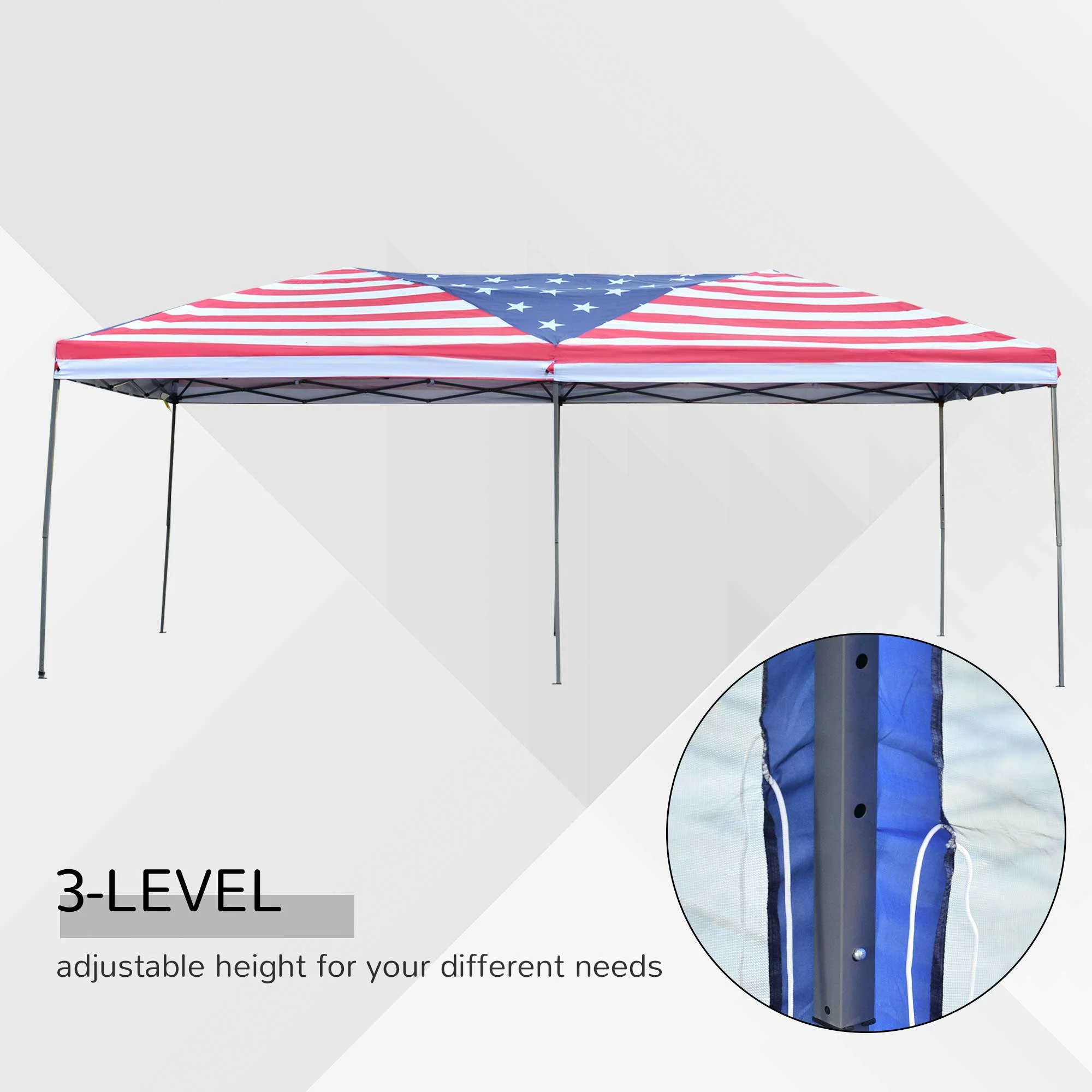 Outsunny 10' x 20' Pop Up Canopy Tent with Netting, Heavy Duty Large Party Tent, Instant Sun Shelter with Carry Bag for Backyard Garden Patio, Beige - Image 31