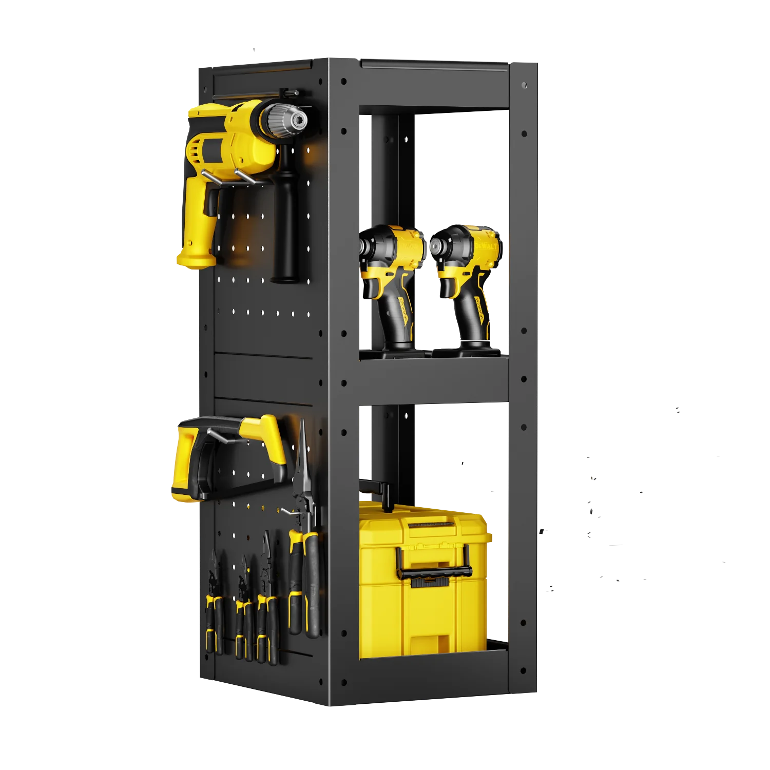 Gewna 5 Drawers Rolling Garage Tool Chest with Locking System,Metal Storage Cart with Side Cabinet,Protective Liner & Tool Rack for Garage Workshop - Image 7