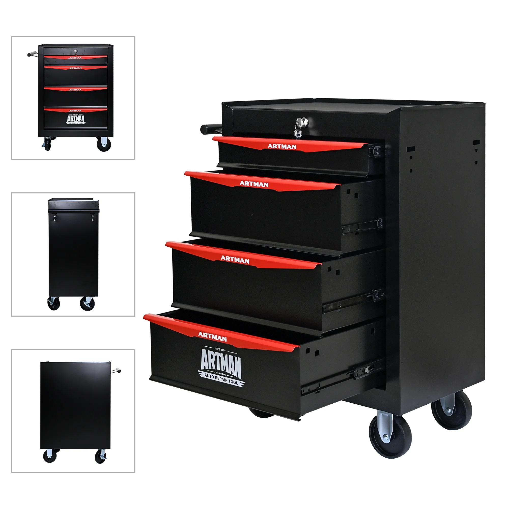 ARTMAN 20" 5-Drawer Rolling Metal Tool Chest Cabinet,Steel Tool Storage Box Organizer for Garage Workshop Warehouse - Image 19