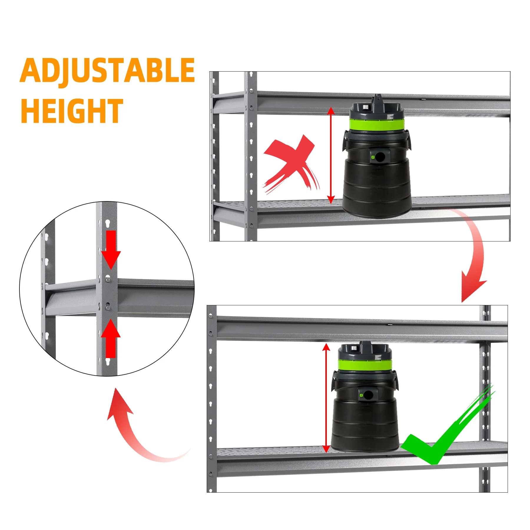 Shuntong The Atlas 12000LBS Garage Storage Shelves, 48"W Heavy Duty Metal Industrial Shelves, 4 Tier Adjustable Storage Rack for Warehouse Shop Basement,48"W x 24"D x 72"H, Black - Image 20