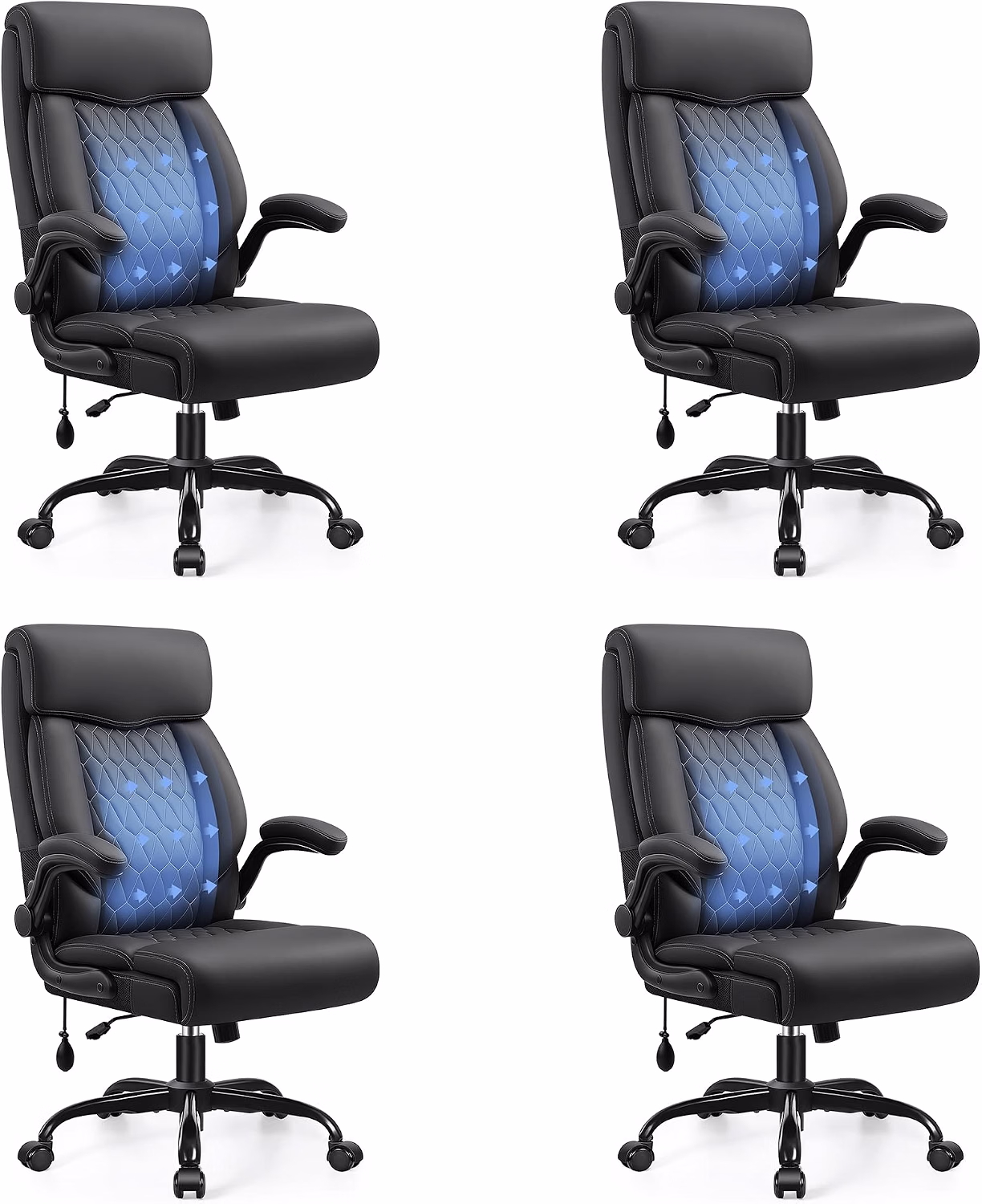 High Back Executive Office Chair with Inflatable Lumbar Support - Image 19