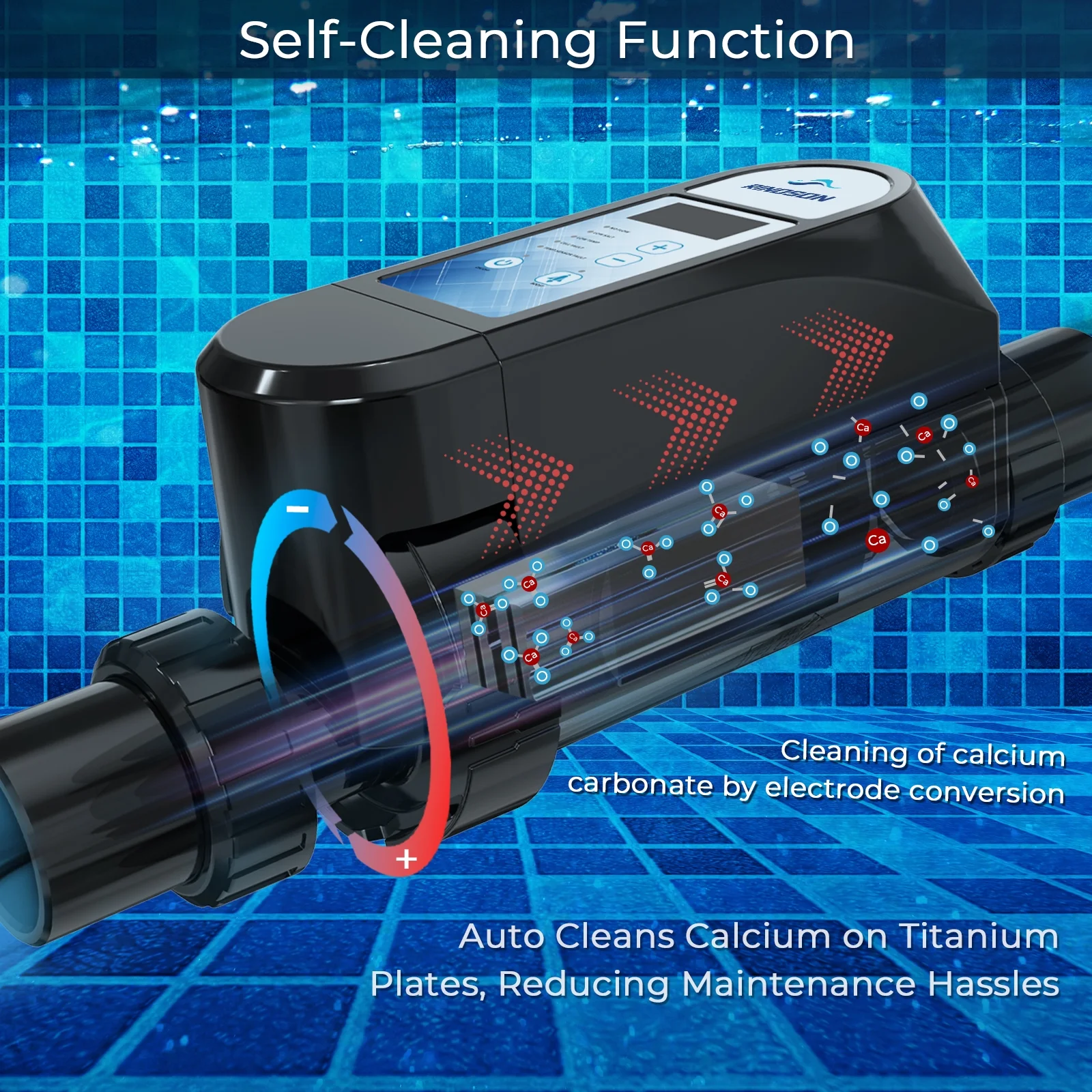 Rinoson Smart Saltwater Pool Chlorinator System Up to 18,000 Gallons Pool, Warranty-App Remote Control & Titanium Plate Self-Cleaning WiFi Salt Chlorine Generator for Pools - Image 9
