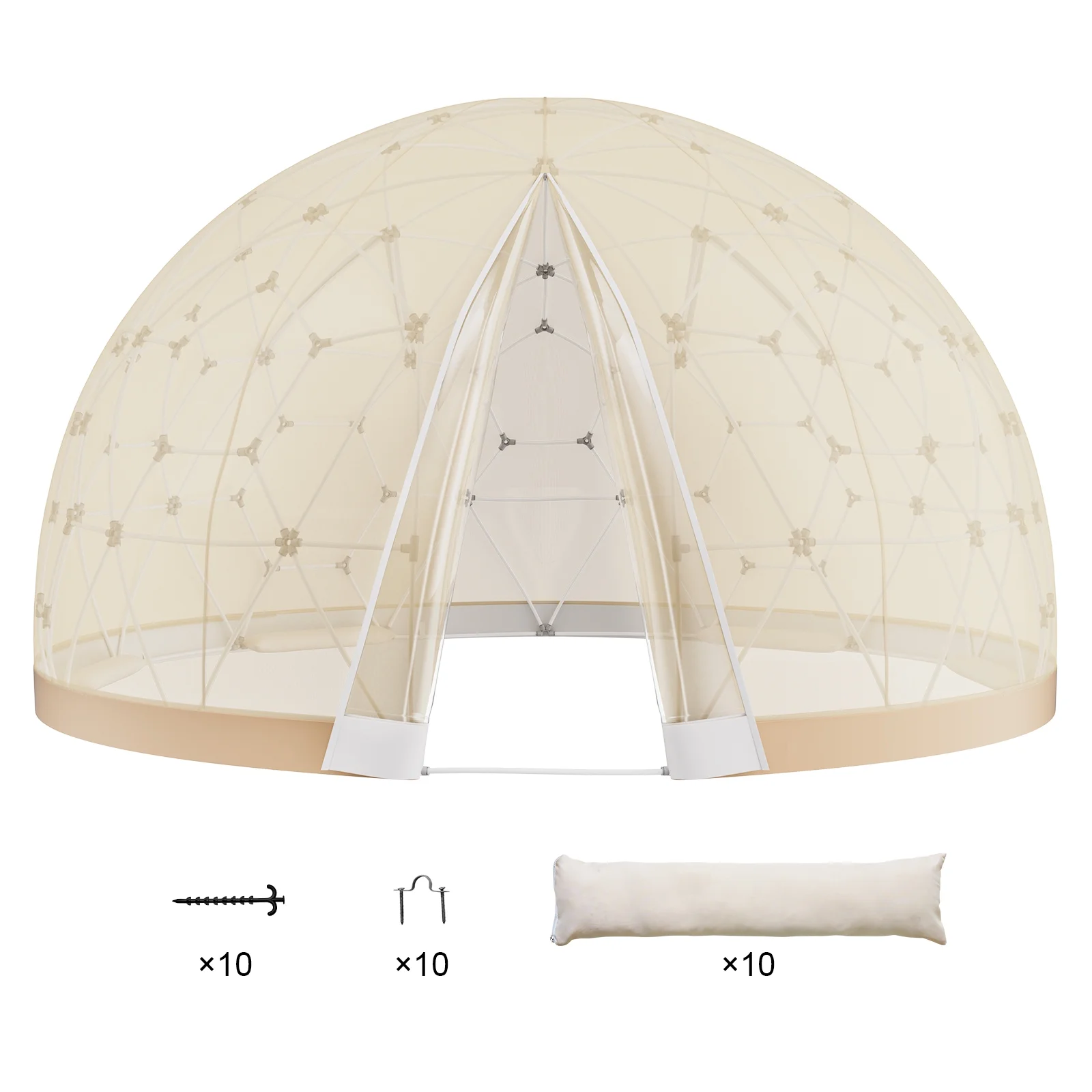 KFFKFF Dome Bubble Tent, 9.5FT Dual Cover (Clear & Light Yellow), Outdoor Spherical Shelter, Enhanced Garden Igloo, Weatherproof Pod for Camping, Patio, Outdoor Dining, Backyard Gatherings - Image 7