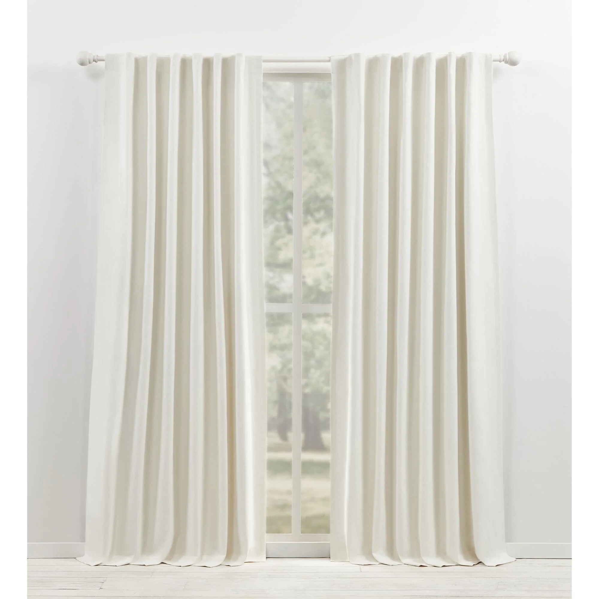 Blackout Single Curtain Panel, Back Tab and Rod Pocket Window Curtain