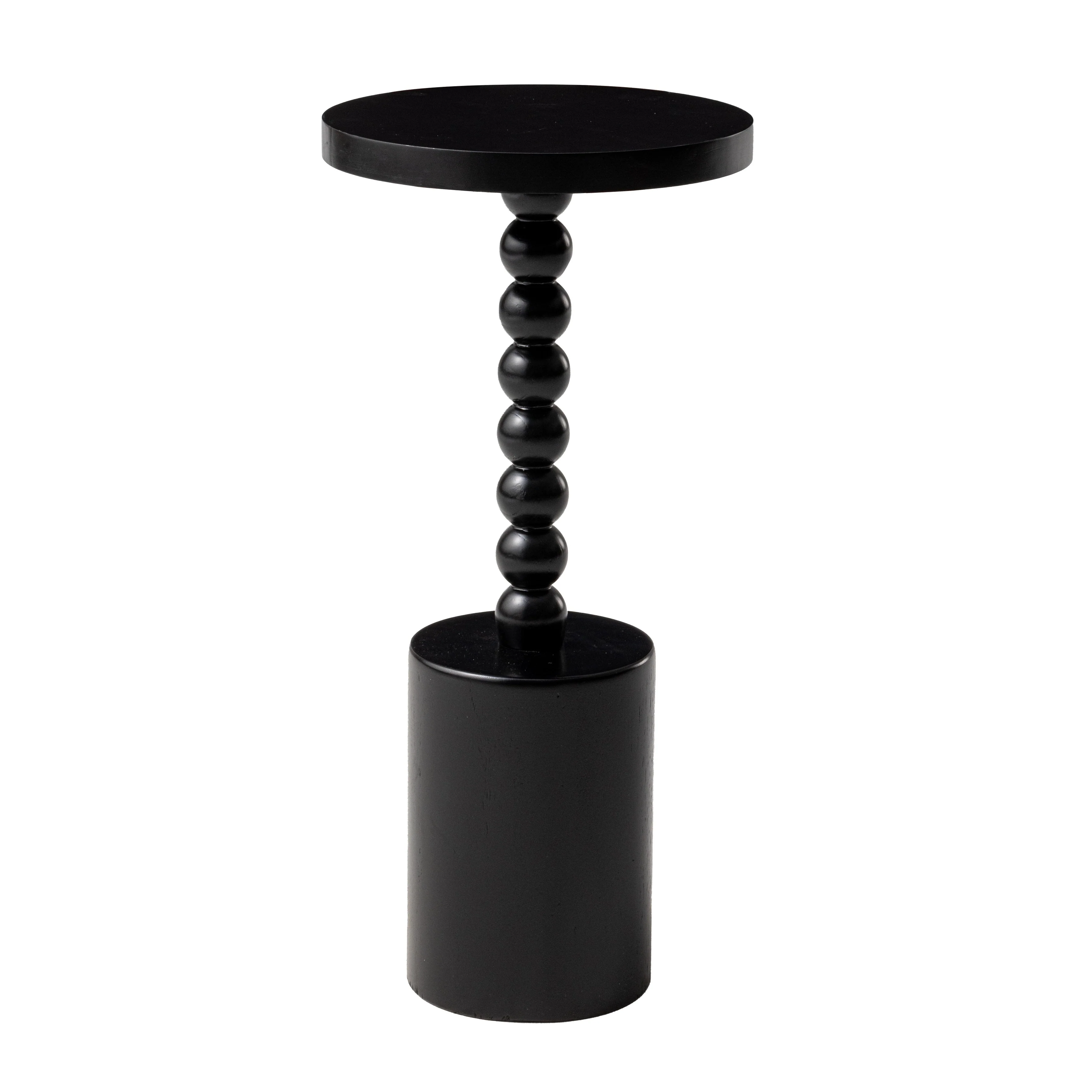 Wood Pedestal End Table, Round Martini Drink Table for Small Spaces, Living Room and Bedroom - Image 9