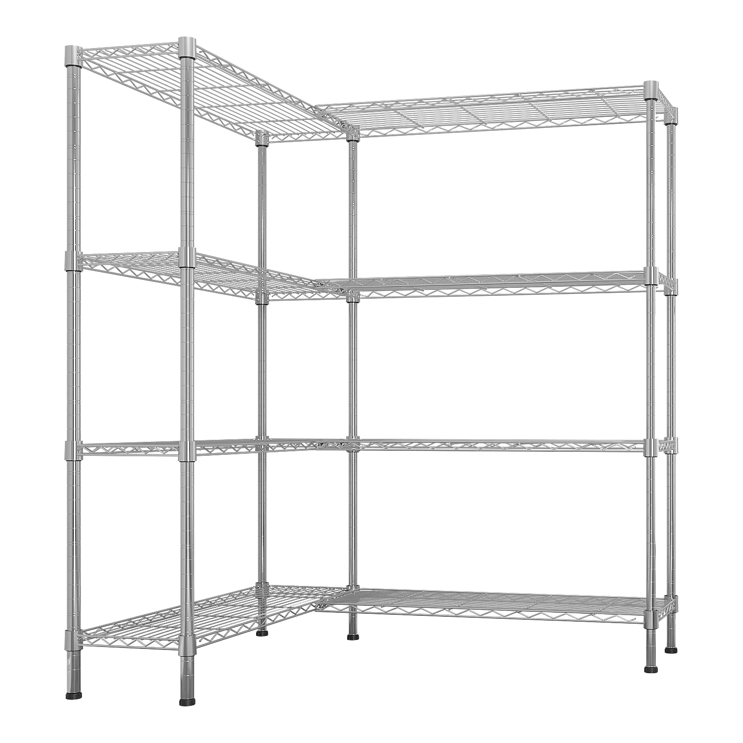 Zimtown Heavy Duty Storage Shelves, 63"W Wire Shelving Unit, Adjustable 4 Tier Metal Shelves Organizer Silver for Pantry Kitchen Basement, 1500 lbs Capacity - Image 41