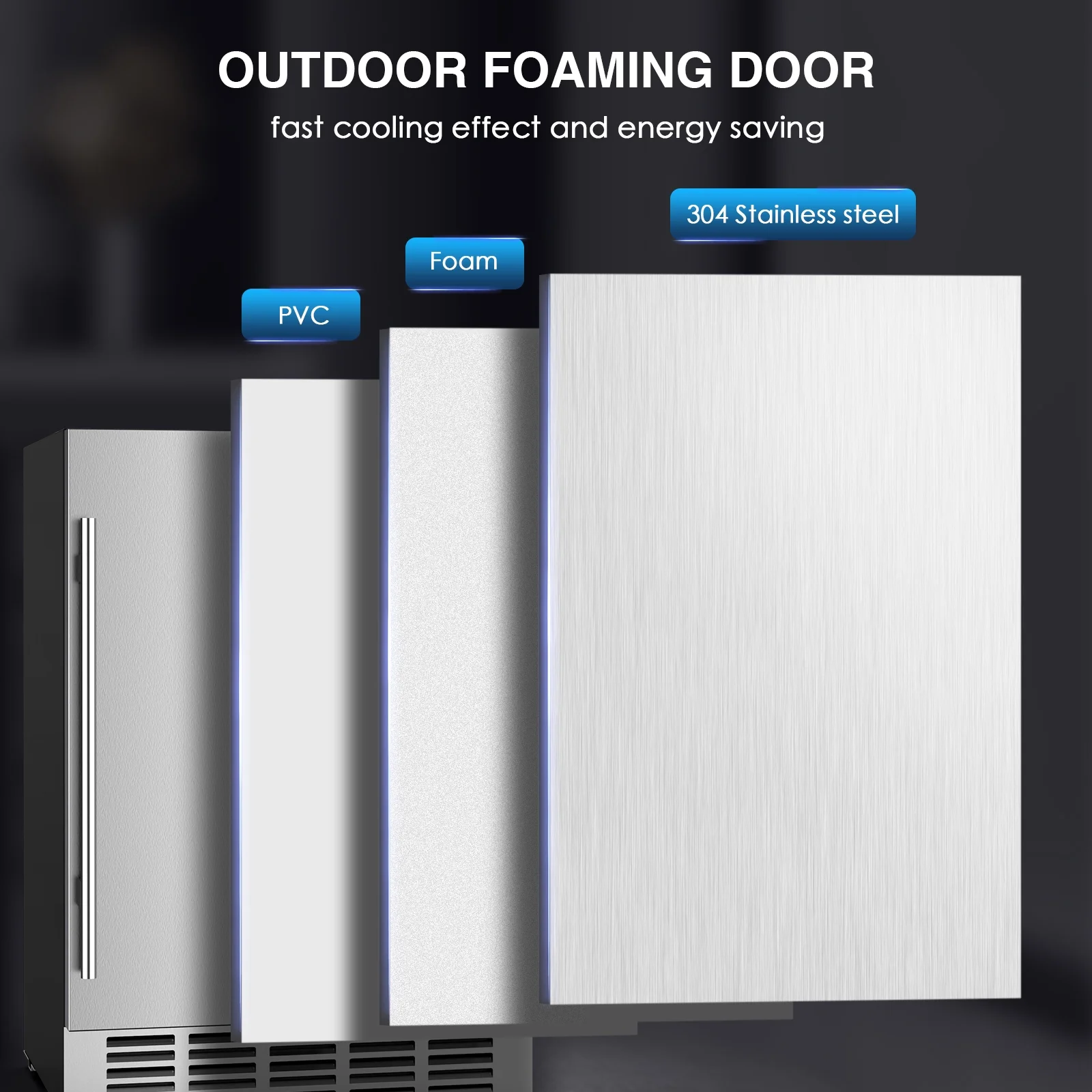 QAUSOU 24 Inch Under Counter Double Drawer Fridge, Weather Proof Stainless Steel Outdoor Beverage Refrigerator for Patio - Image 30